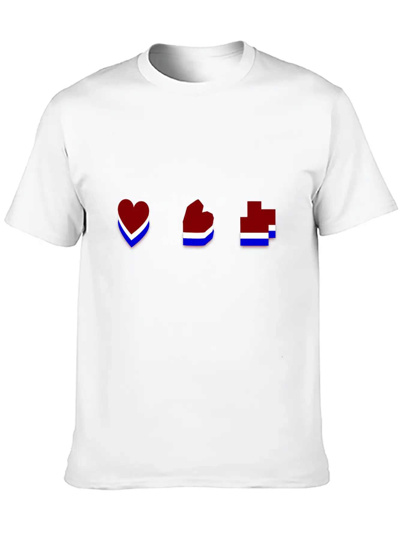 Heart Mosaic Blue Comfortable Minimalist Graphic Tee – Summer Style Essential
