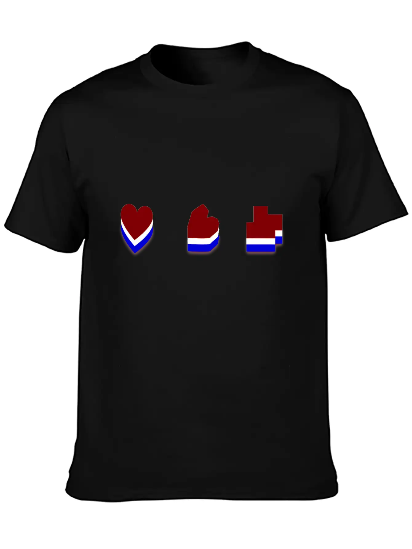 Heart Mosaic Blue Comfortable Minimalist Graphic Tee – Summer Style Essential