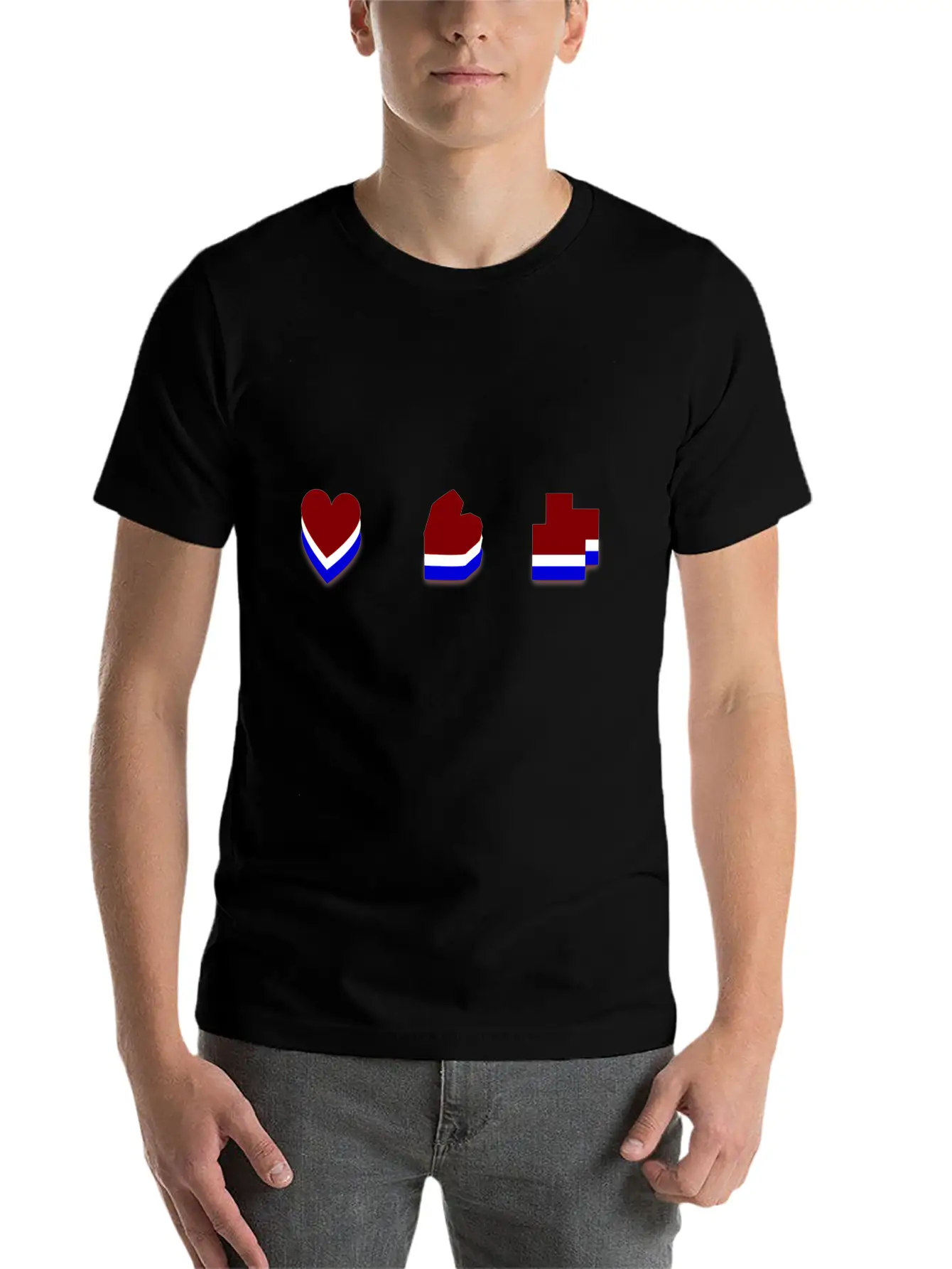 Heart Mosaic Blue Comfortable Minimalist Graphic Tee – Summer Style Essential