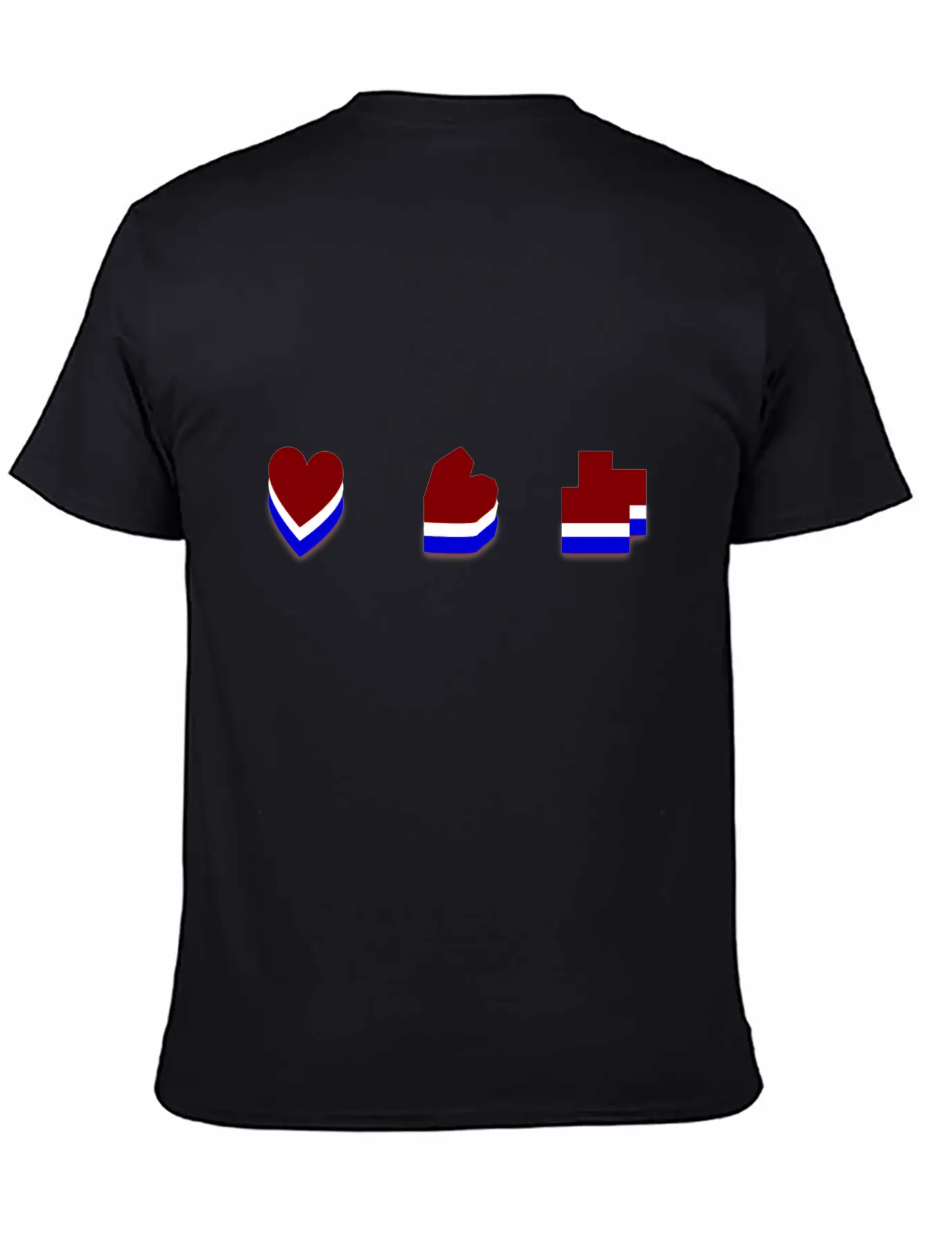 Heart Mosaic Blue Comfortable Minimalist Graphic Tee – Summer Style Essential