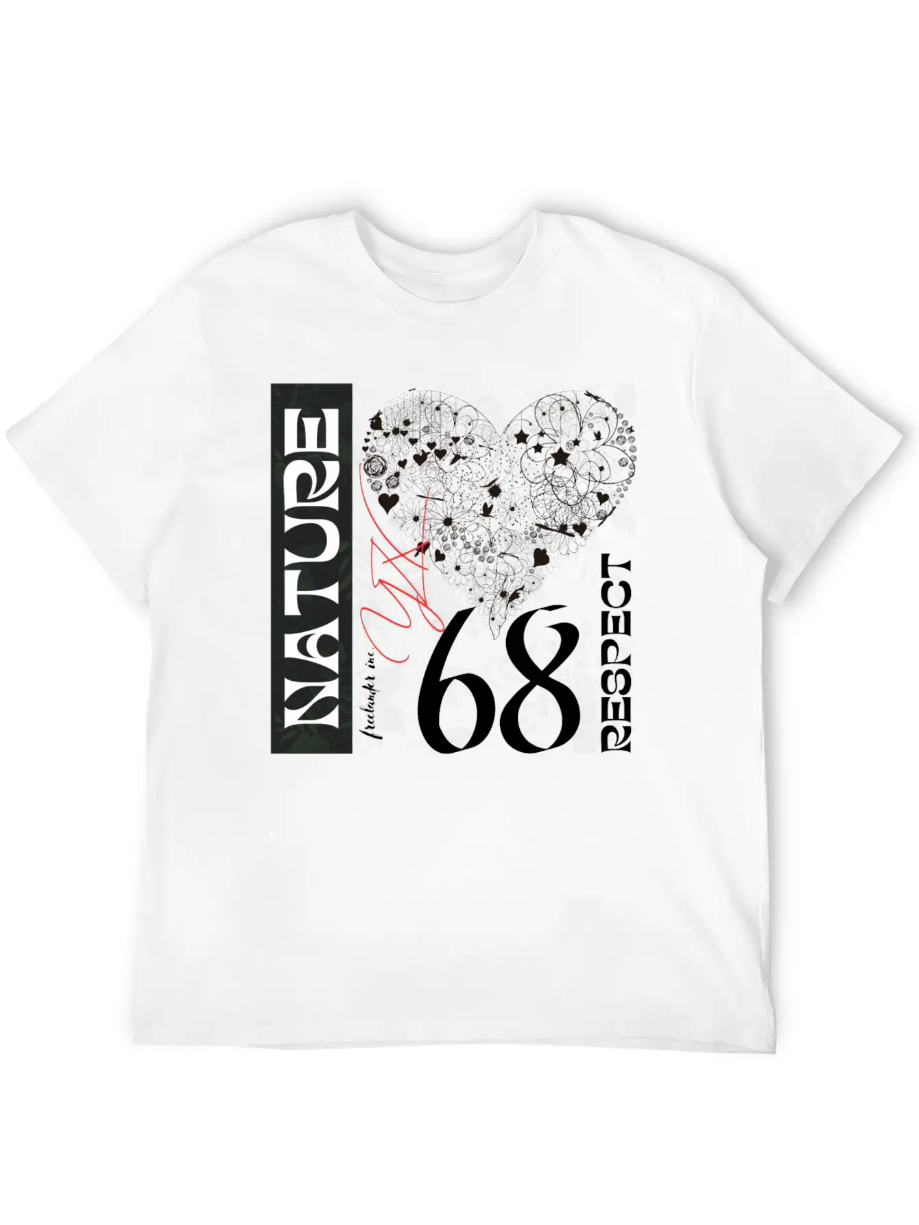 Heart, Respect Nature Unisex Short Sleeve Soft Cotton T-Shirt – Casual Everyday Wear
