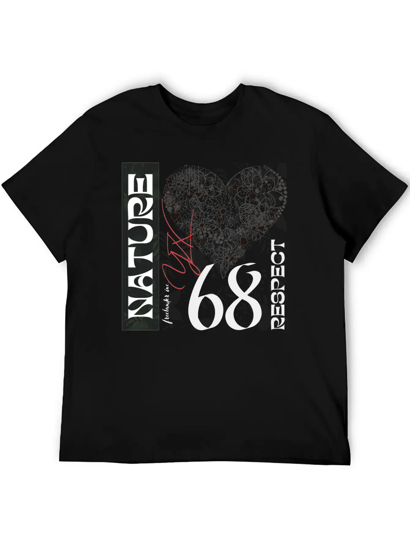 Heart, Respect Nature Unisex Short Sleeve Soft Cotton T-Shirt – Casual Everyday Wear
