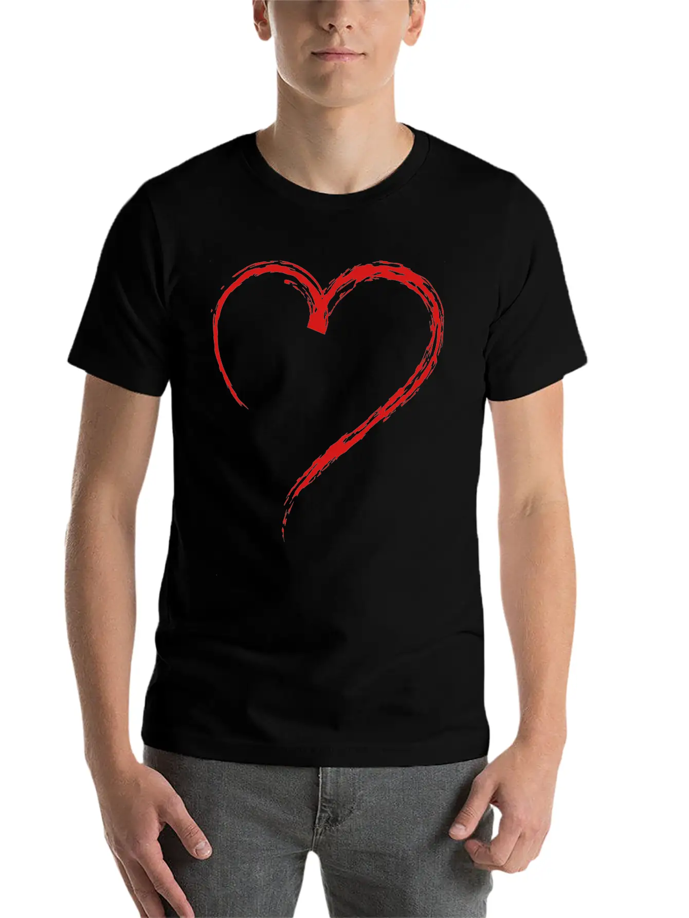 Heart Sketch 1c Stylish Everyday T-Shirt – Unisex Basic Cotton Tee