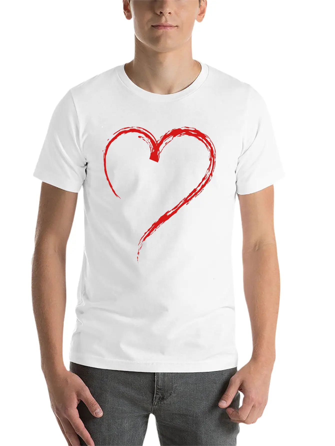 Heart Sketch 1c Stylish Everyday T-Shirt – Unisex Basic Cotton Tee