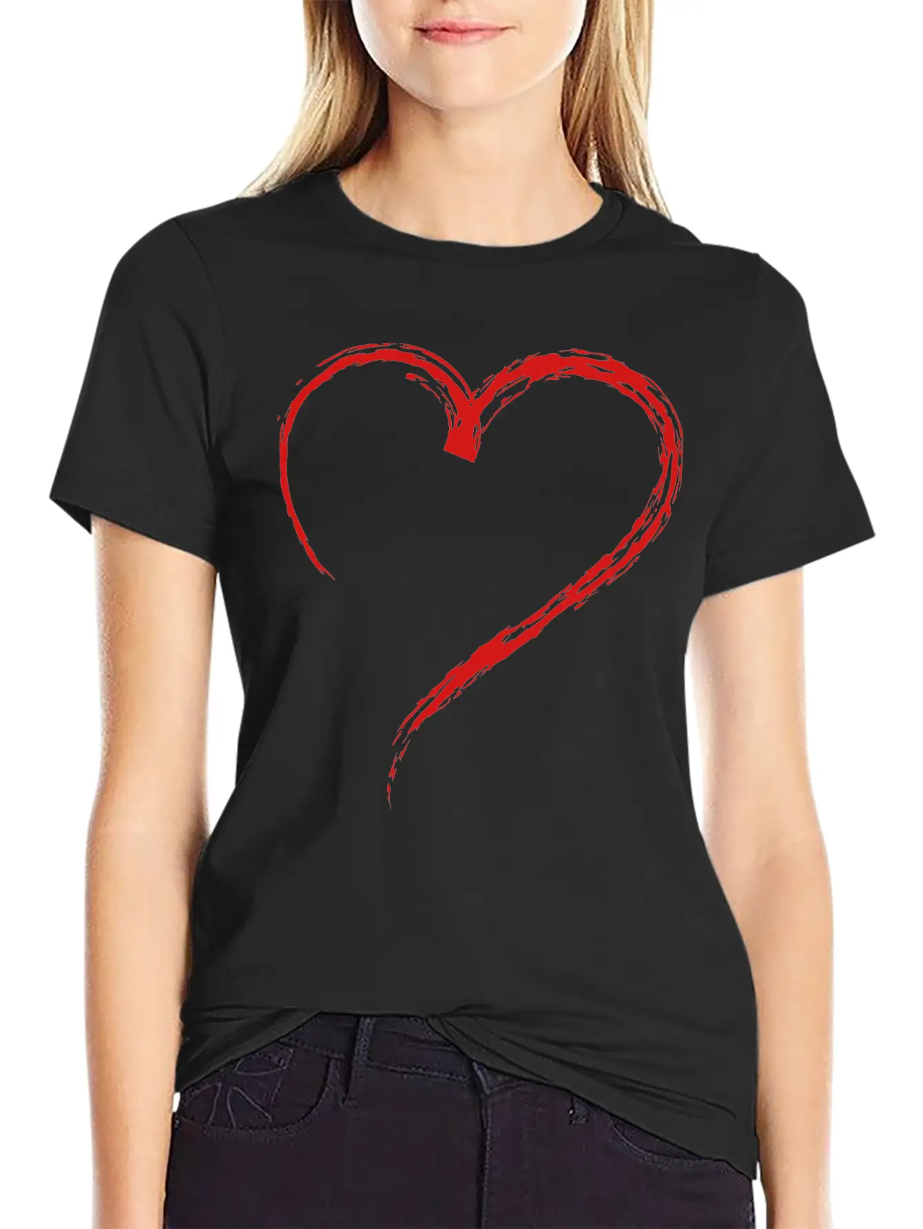 Heart Sketch 1c Stylish Everyday T-Shirt – Unisex Basic Cotton Tee