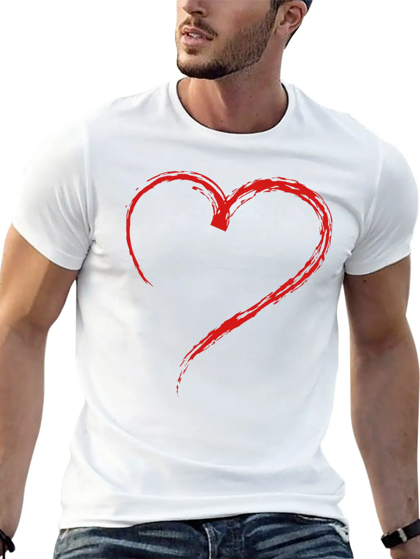 Heart Sketch 1c Stylish Everyday T-Shirt – Unisex Basic Cotton Tee
