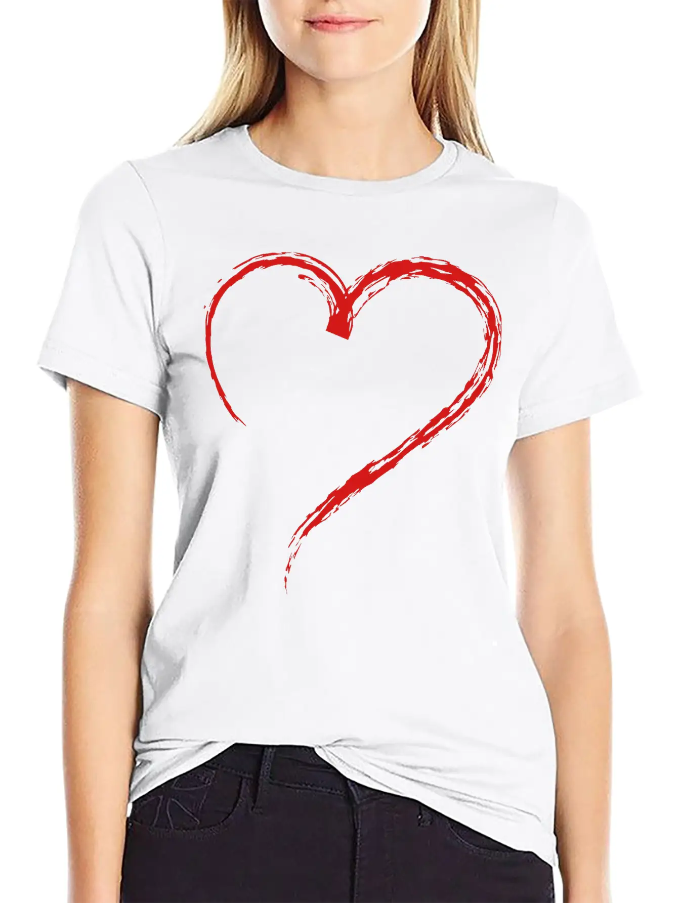 Heart Sketch 1c Stylish Everyday T-Shirt – Unisex Basic Cotton Tee