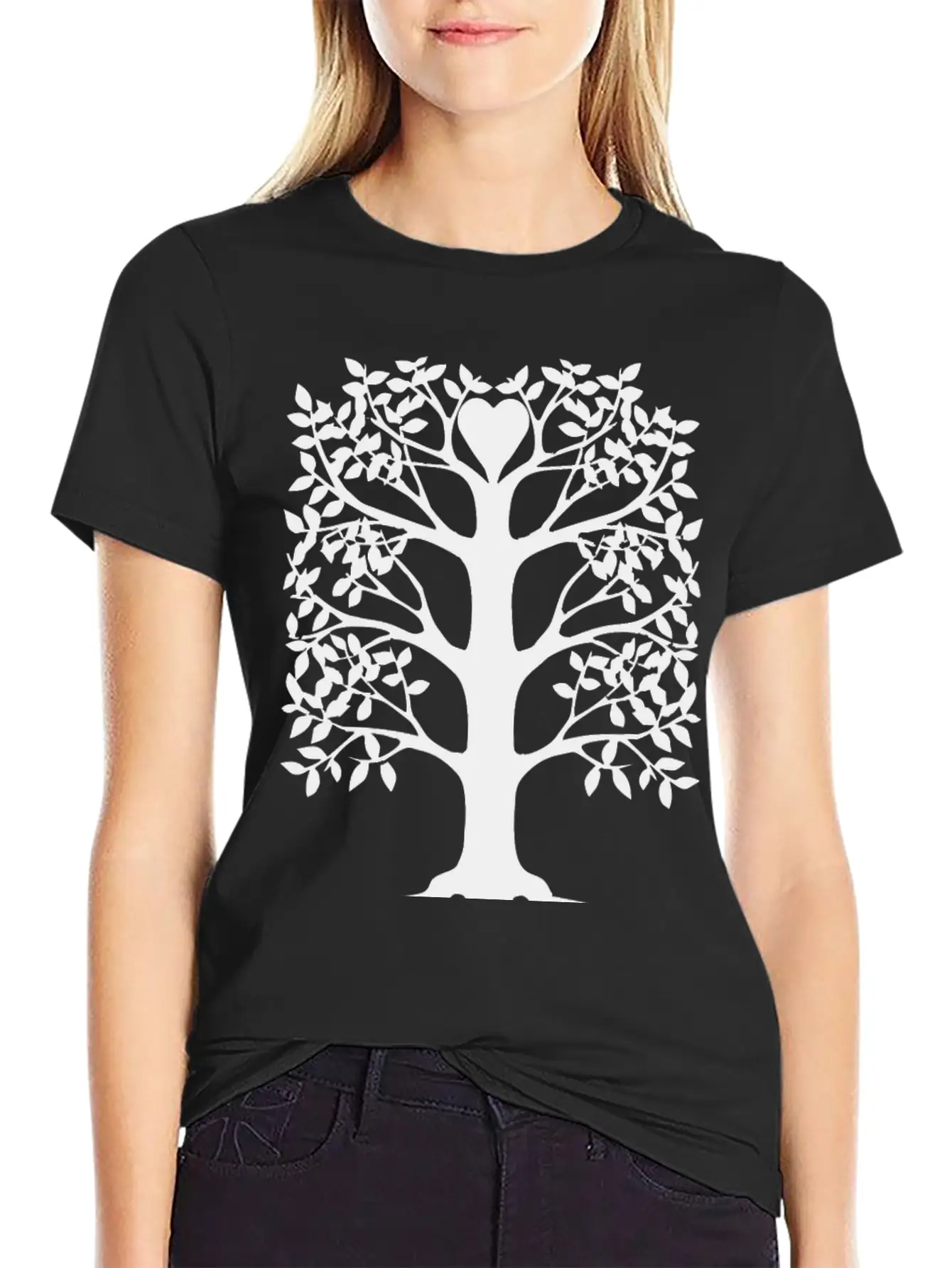 Heart Tree With Roots Unisex Short Sleeve Soft Cotton T-Shirt – Casual Everyday Wear