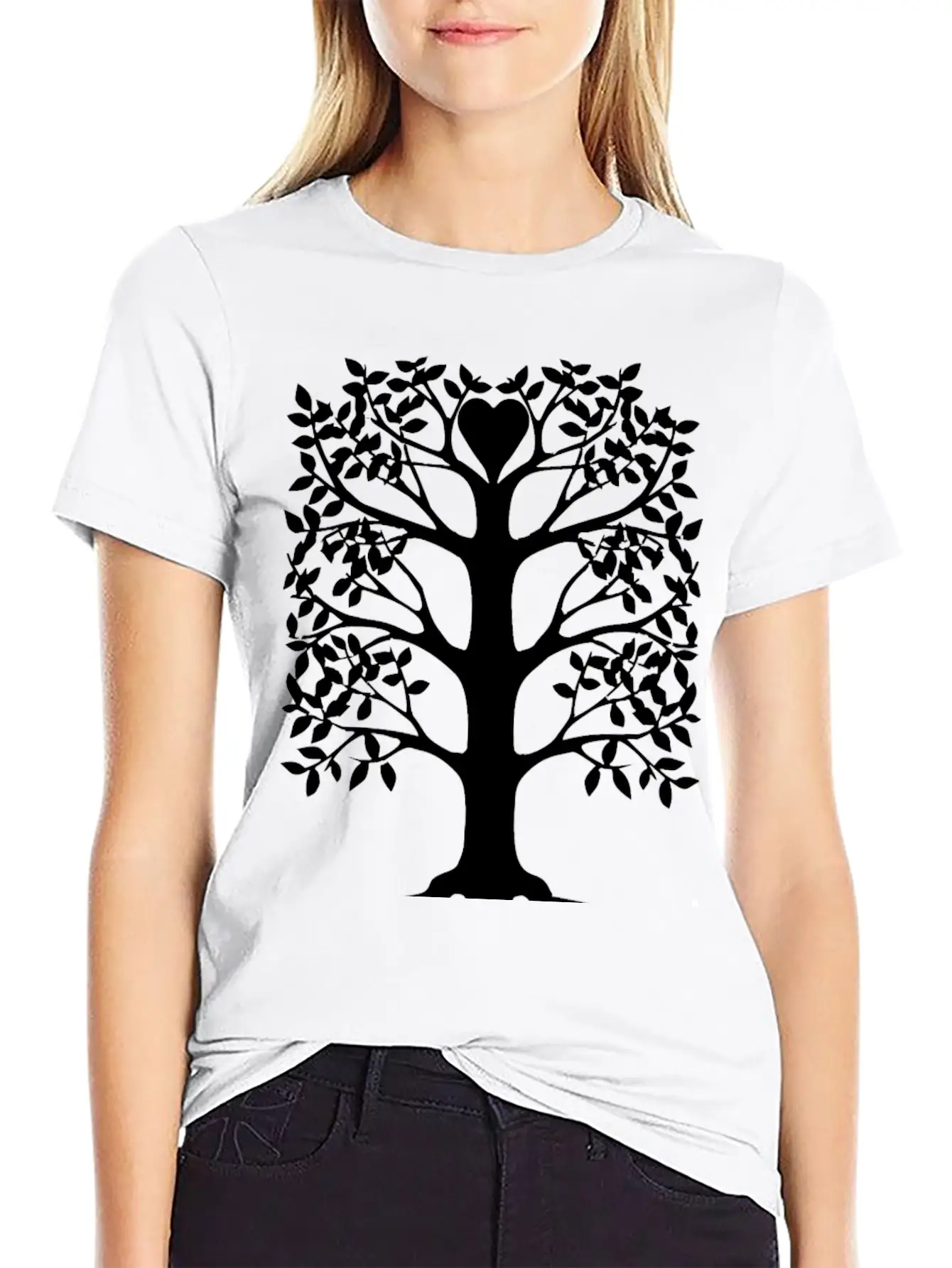Heart Tree With Roots Unisex Short Sleeve Soft Cotton T-Shirt – Casual Everyday Wear