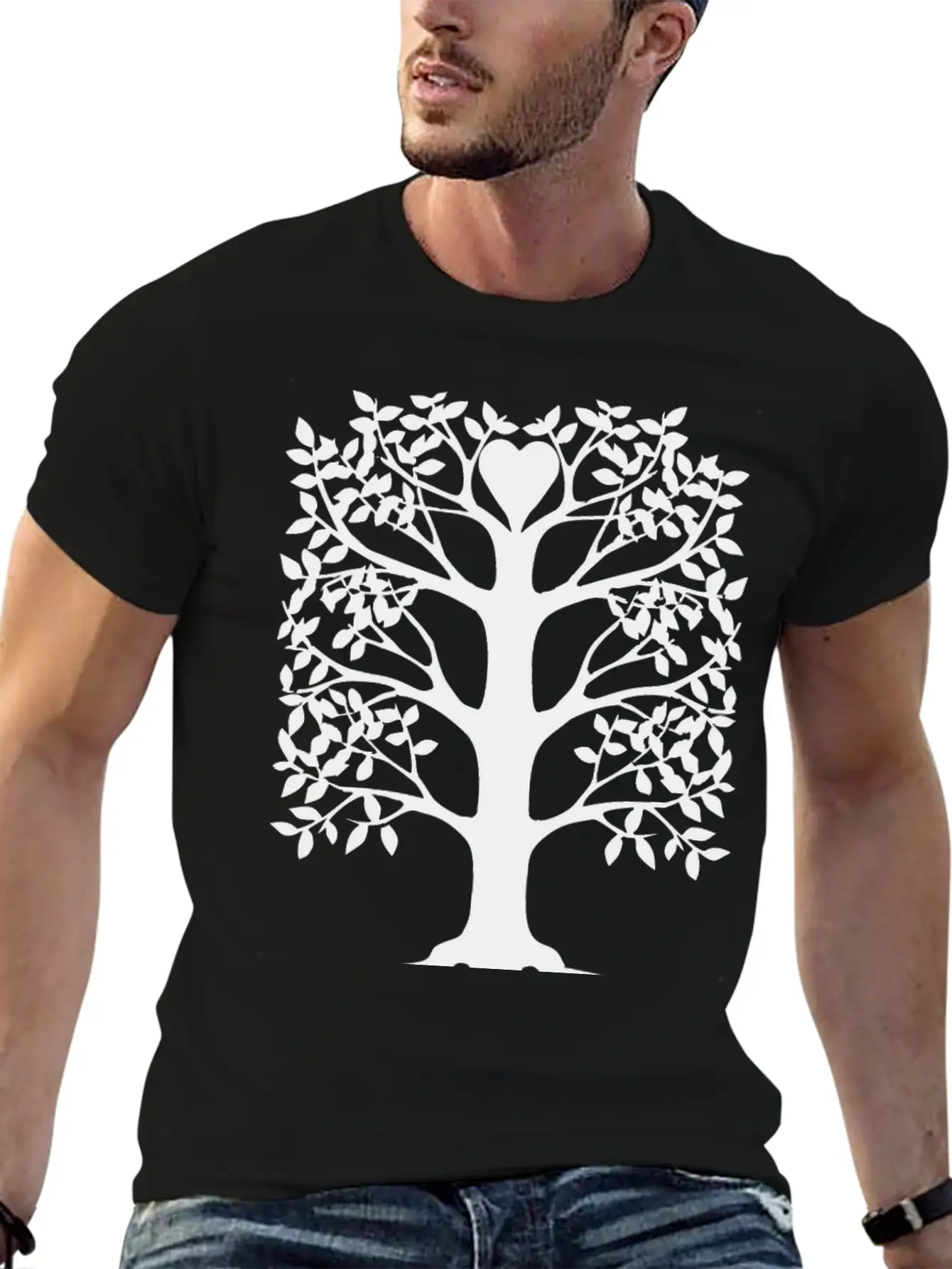 Heart Tree With Roots Unisex Short Sleeve Soft Cotton T-Shirt – Casual Everyday Wear
