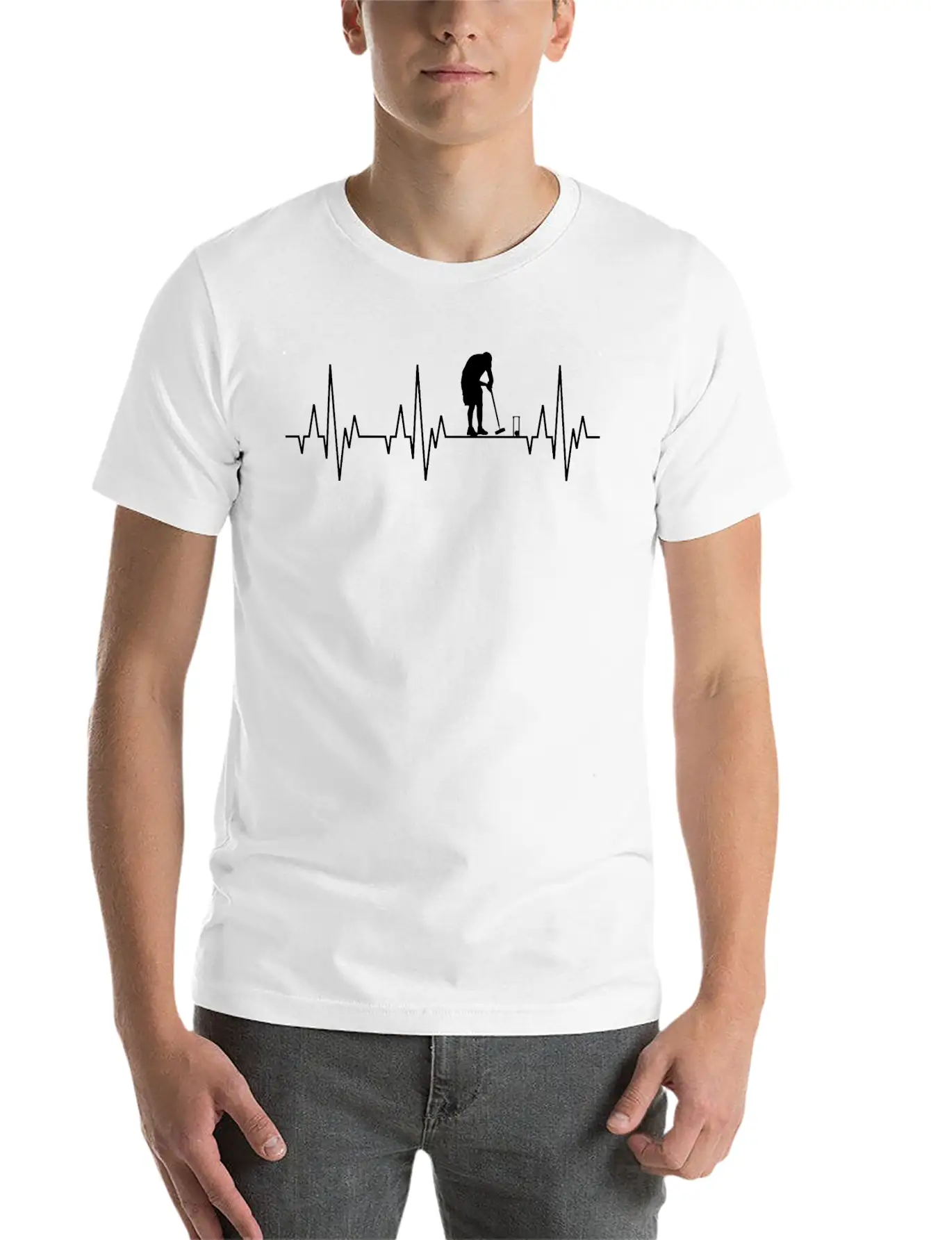 Heartbeat Croquet Crocket Player Game Sports Essential Unisex Summer Tee – Soft Cotton Casual Fit