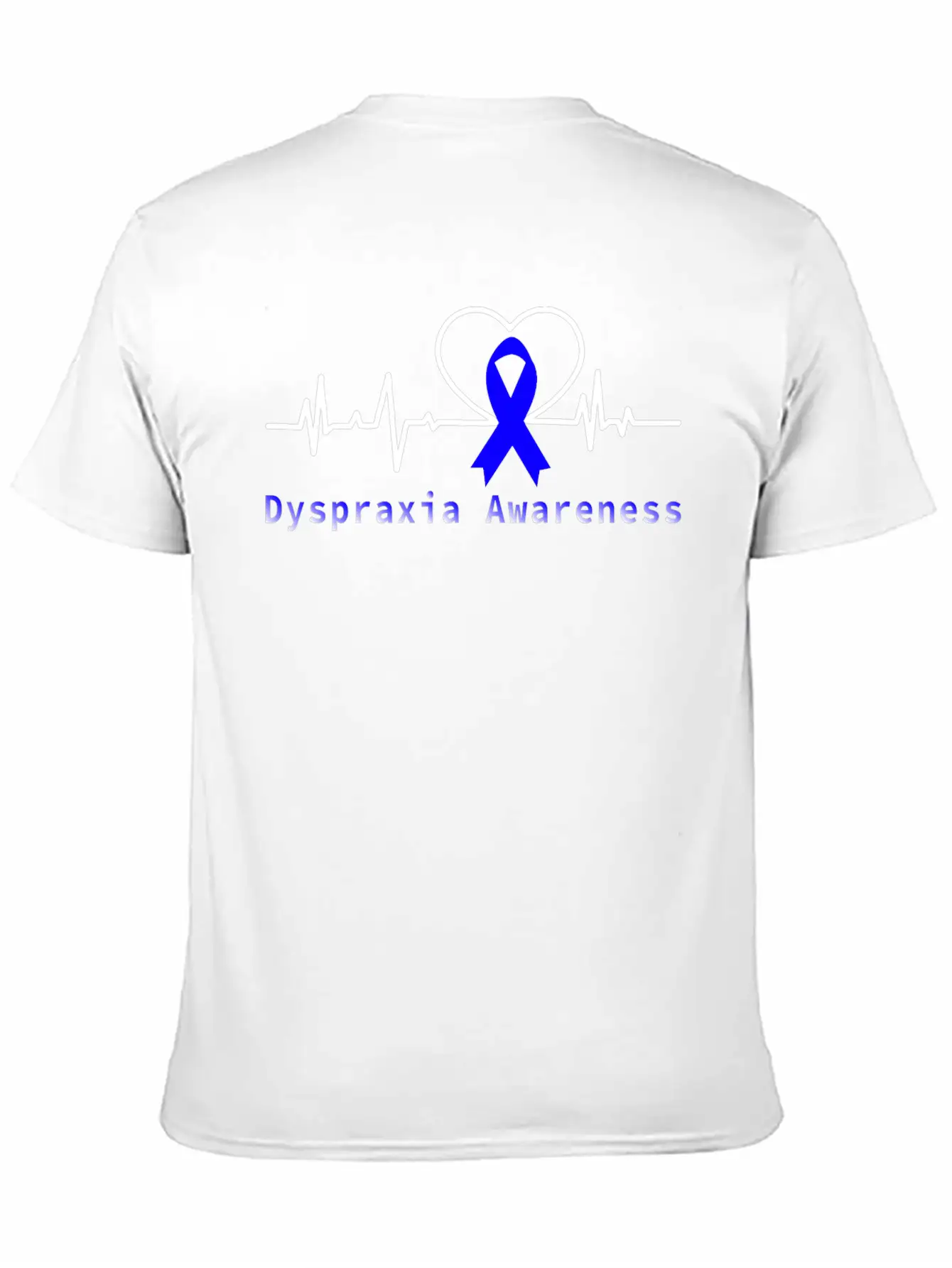 Heartbeat Dyspraxia Awareness With Blue Ribbon / D Basic Graphic T-Shirt – Daily Comfort In Soft Cotton