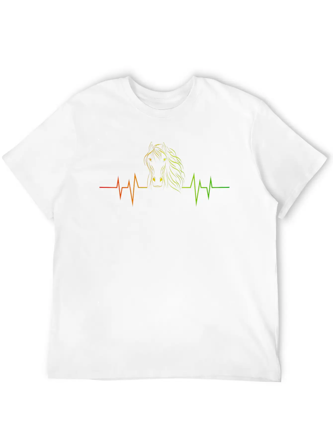 Heartbeat EKG Life Is Better With Horses Design Relaxed Everyday Tee – Lightweight And Durable Cotton