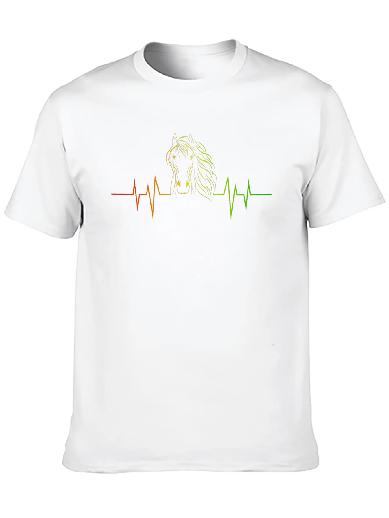 Heartbeat EKG Life Is Better With Horses Design Relaxed Everyday Tee – Lightweight And Durable Cotton