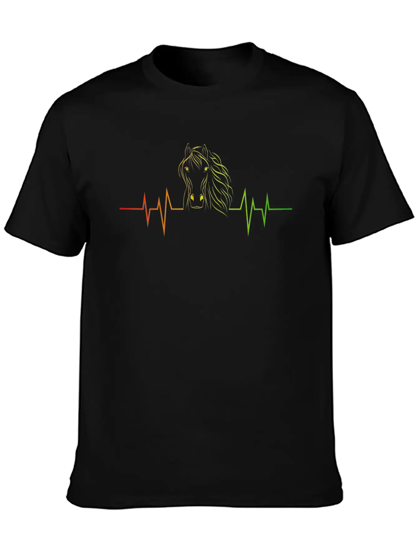 Heartbeat EKG Life Is Better With Horses Design Relaxed Everyday Tee – Lightweight And Durable Cotton