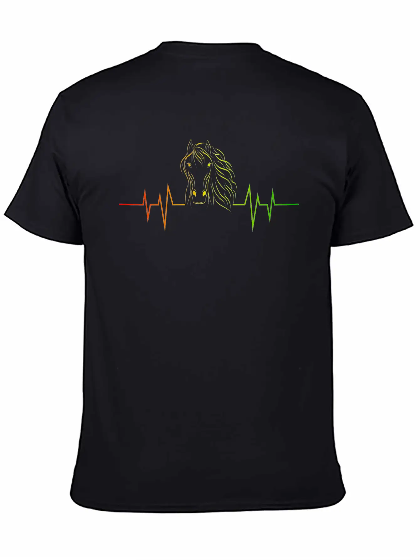 Heartbeat EKG Life Is Better With Horses Design Relaxed Everyday Tee – Lightweight And Durable Cotton