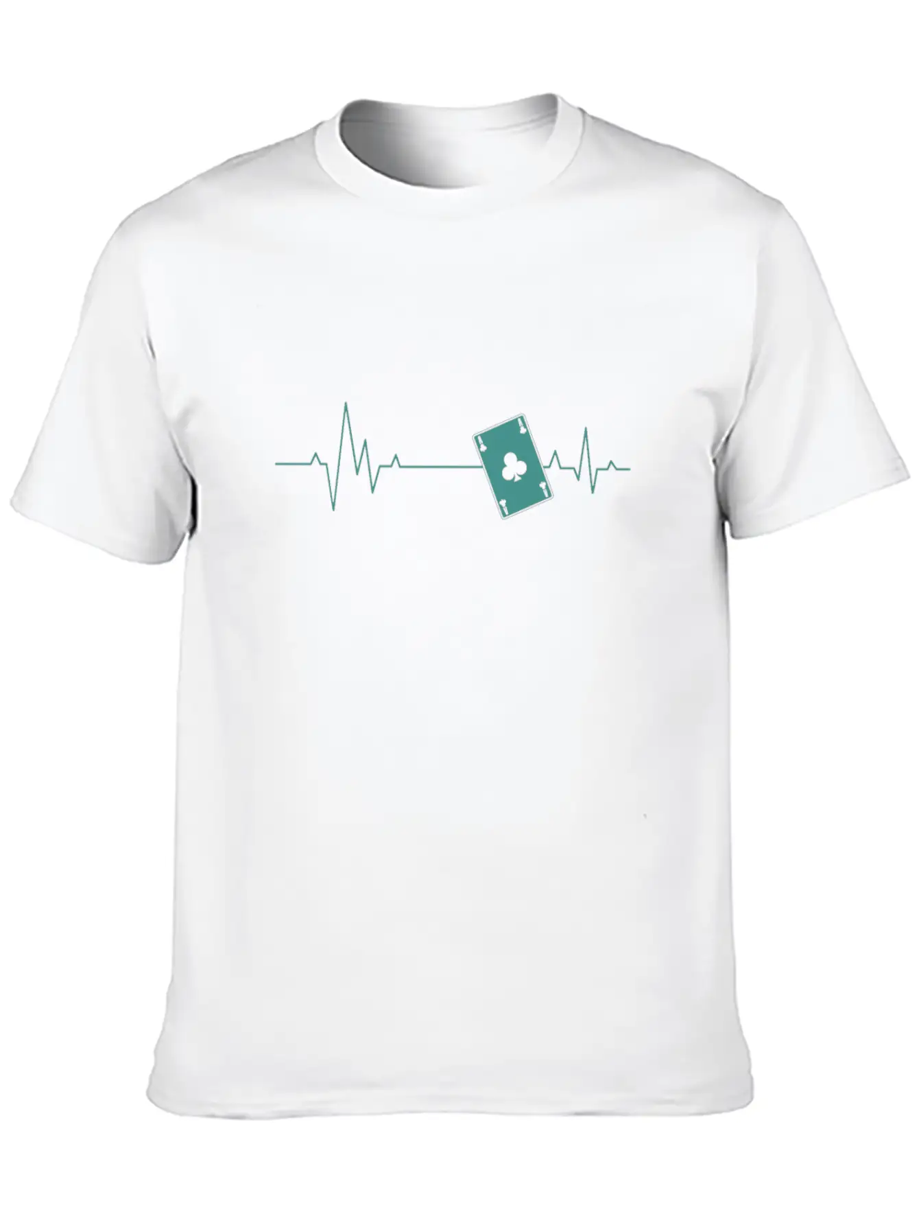 Heartbeat For Playing Skat Card Game Unisex Short Sleeve Soft Cotton T-Shirt – Casual Everyday Wear