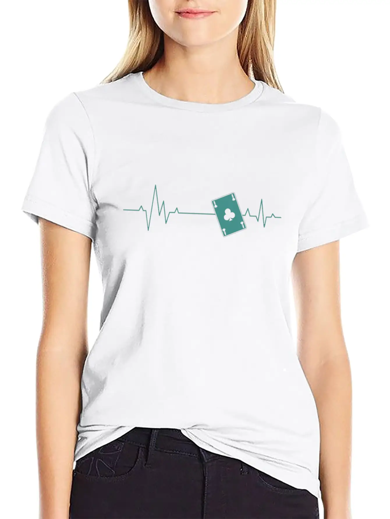 Heartbeat For Playing Skat Card Game Unisex Short Sleeve Soft Cotton T-Shirt – Casual Everyday Wear