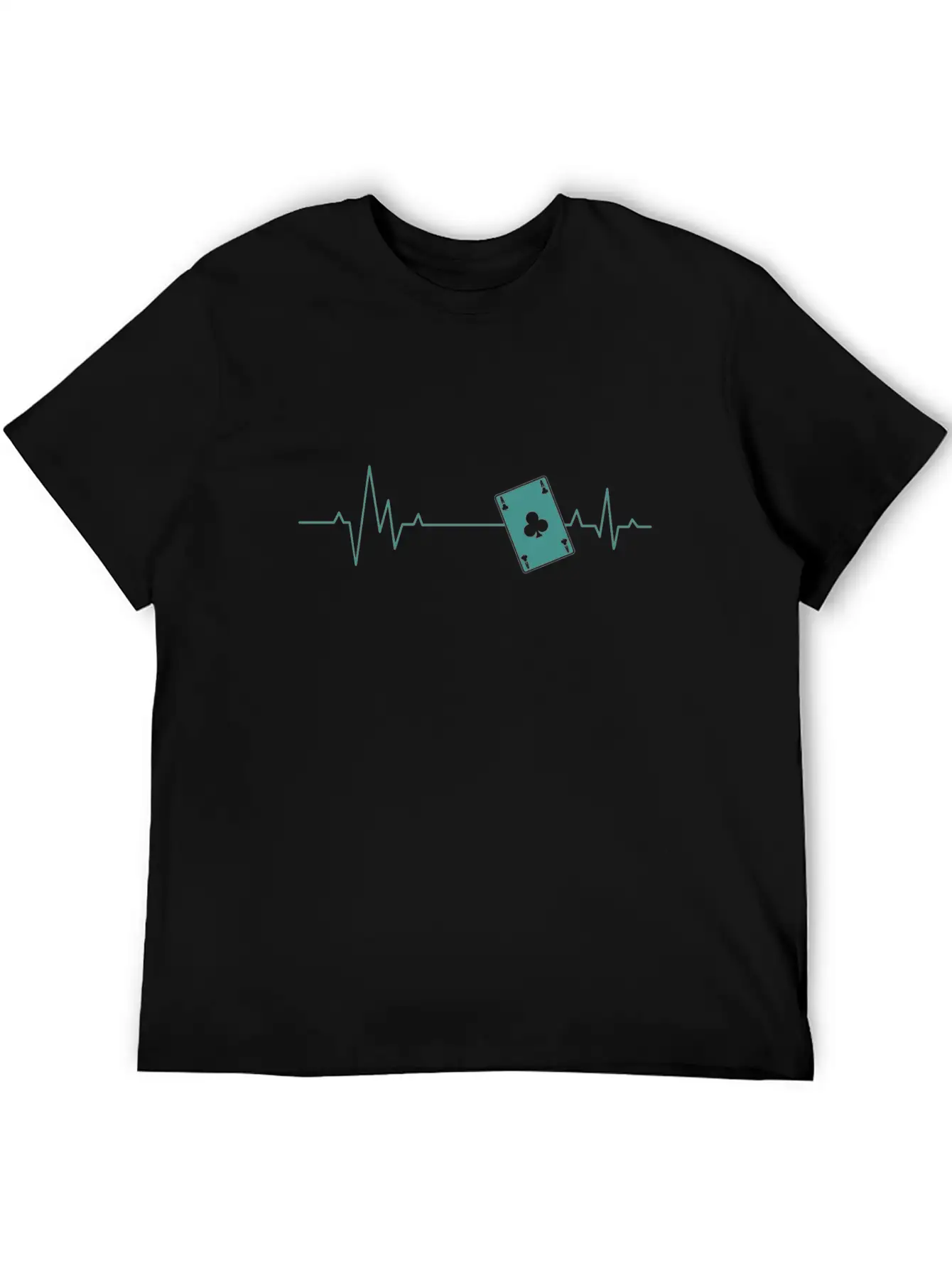 Heartbeat For Playing Skat Card Game Unisex Short Sleeve Soft Cotton T-Shirt – Casual Everyday Wear