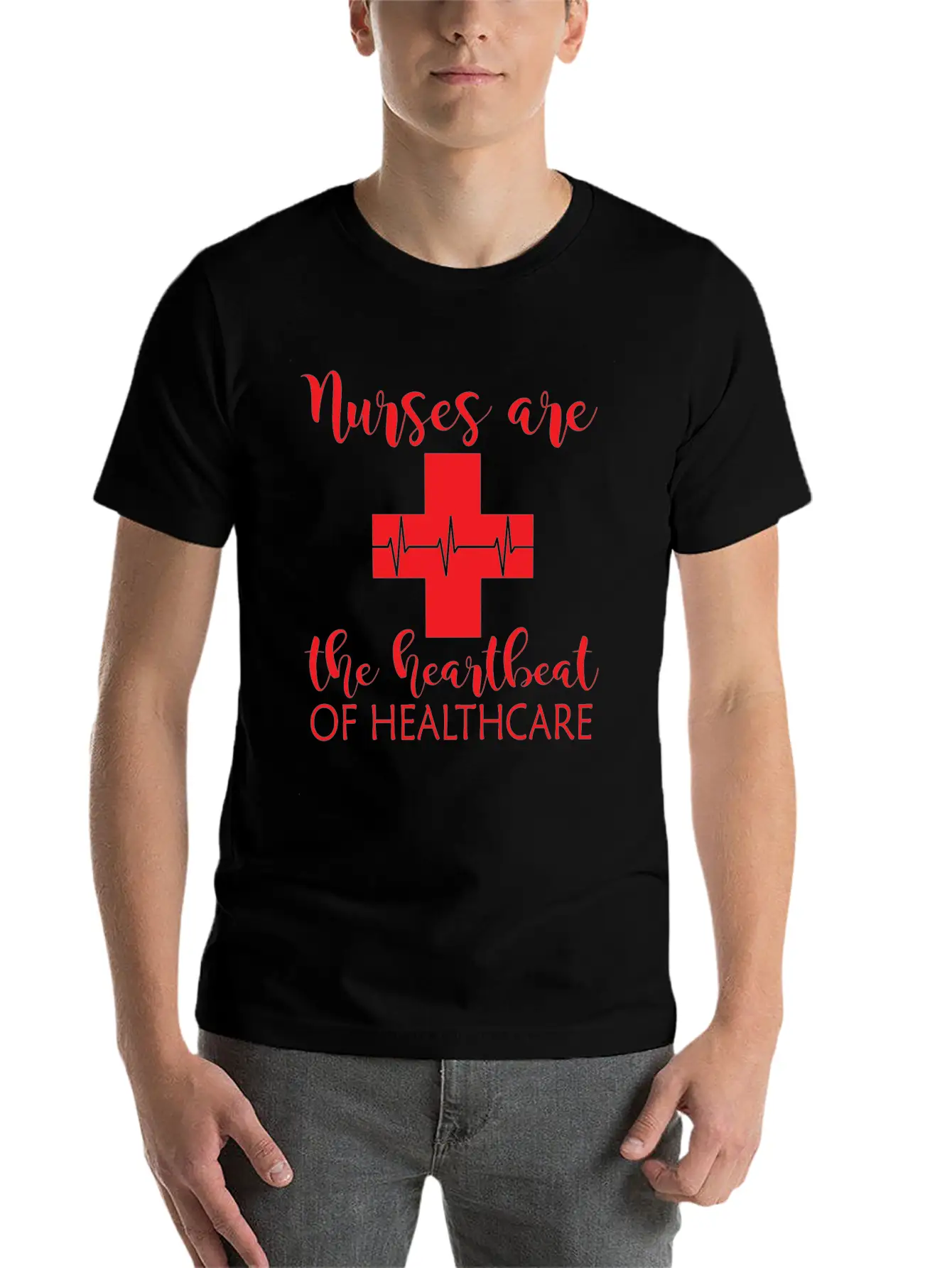 Heartbeat Of Healthcare Unisex Short Sleeve Soft Cotton T-Shirt – Casual Everyday Wear