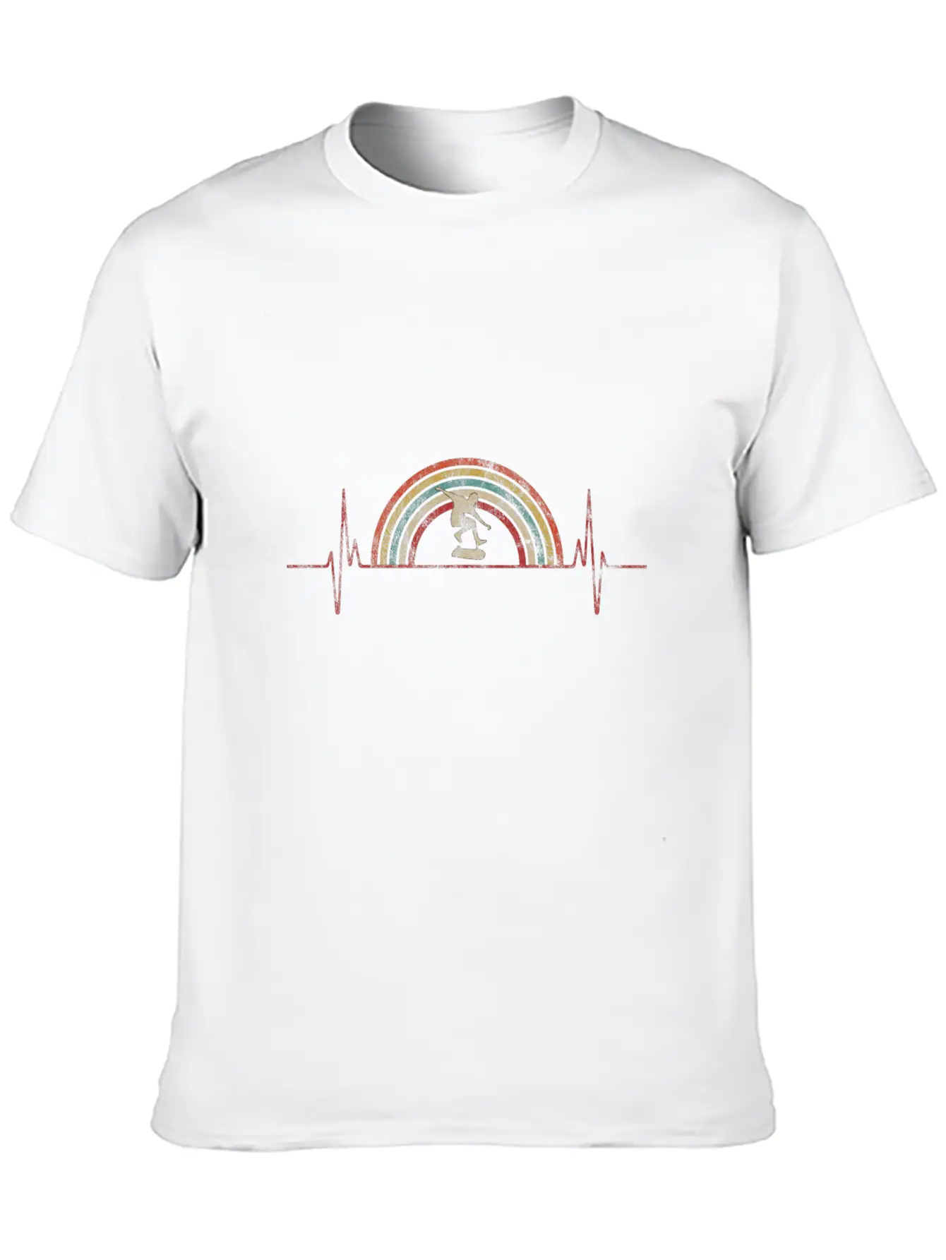 Heartbeat Retro Skater Gift For Skaters Timeless Short Sleeve Tee – Comfy And Minimalist Design