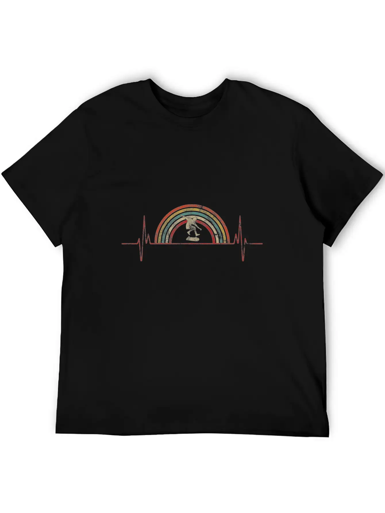 Heartbeat Retro Skater Gift For Skaters Timeless Short Sleeve Tee – Comfy And Minimalist Design