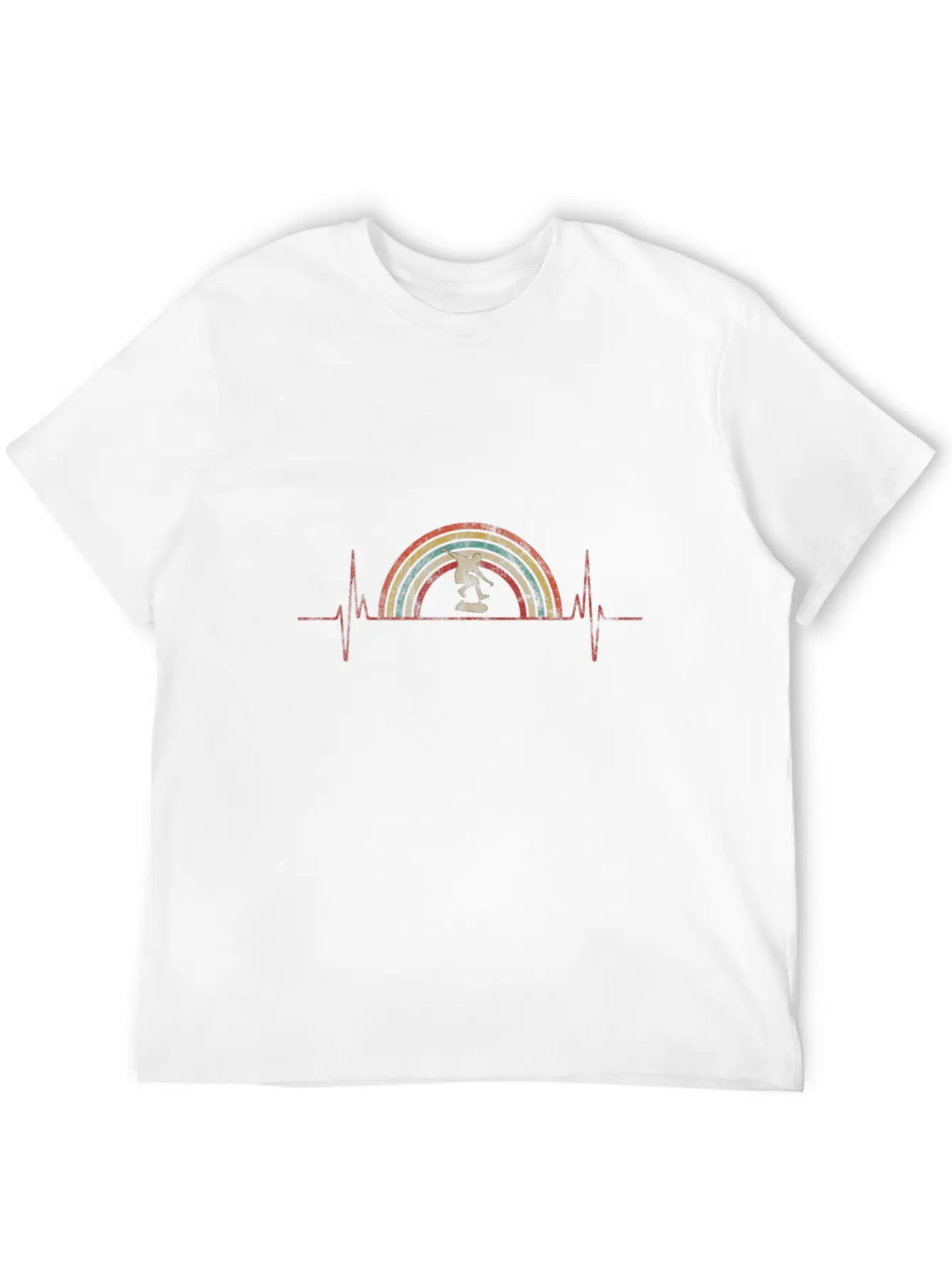 Heartbeat Retro Skater Gift For Skaters Timeless Short Sleeve Tee – Comfy And Minimalist Design
