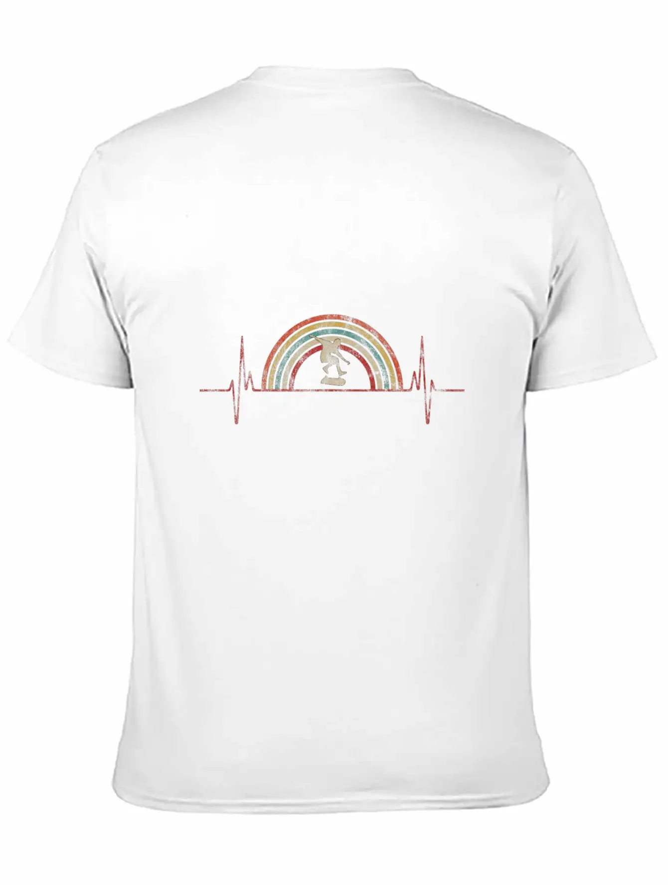 Heartbeat Retro Skater Gift For Skaters Timeless Short Sleeve Tee – Comfy And Minimalist Design