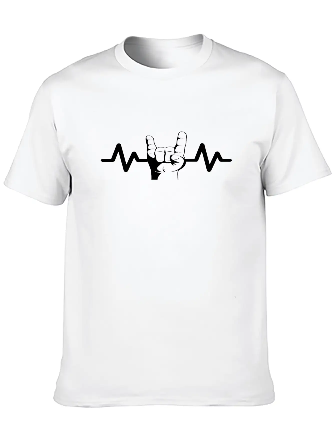 Heartbeat Rock Star Rock And Roll Unisex Short Sleeve Soft Cotton T-Shirt – Casual Everyday Wear