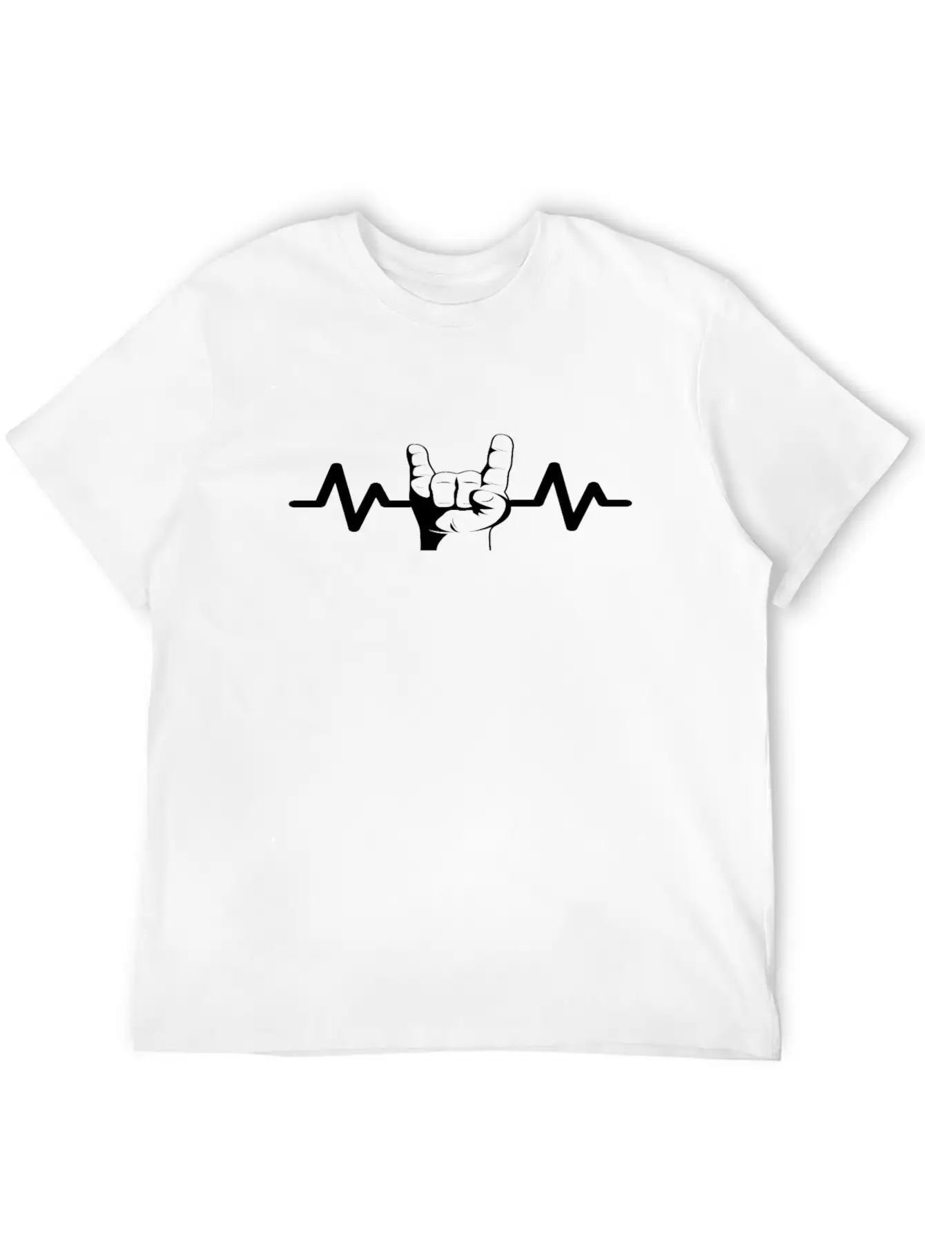 Heartbeat Rock Star Rock And Roll Unisex Short Sleeve Soft Cotton T-Shirt – Casual Everyday Wear
