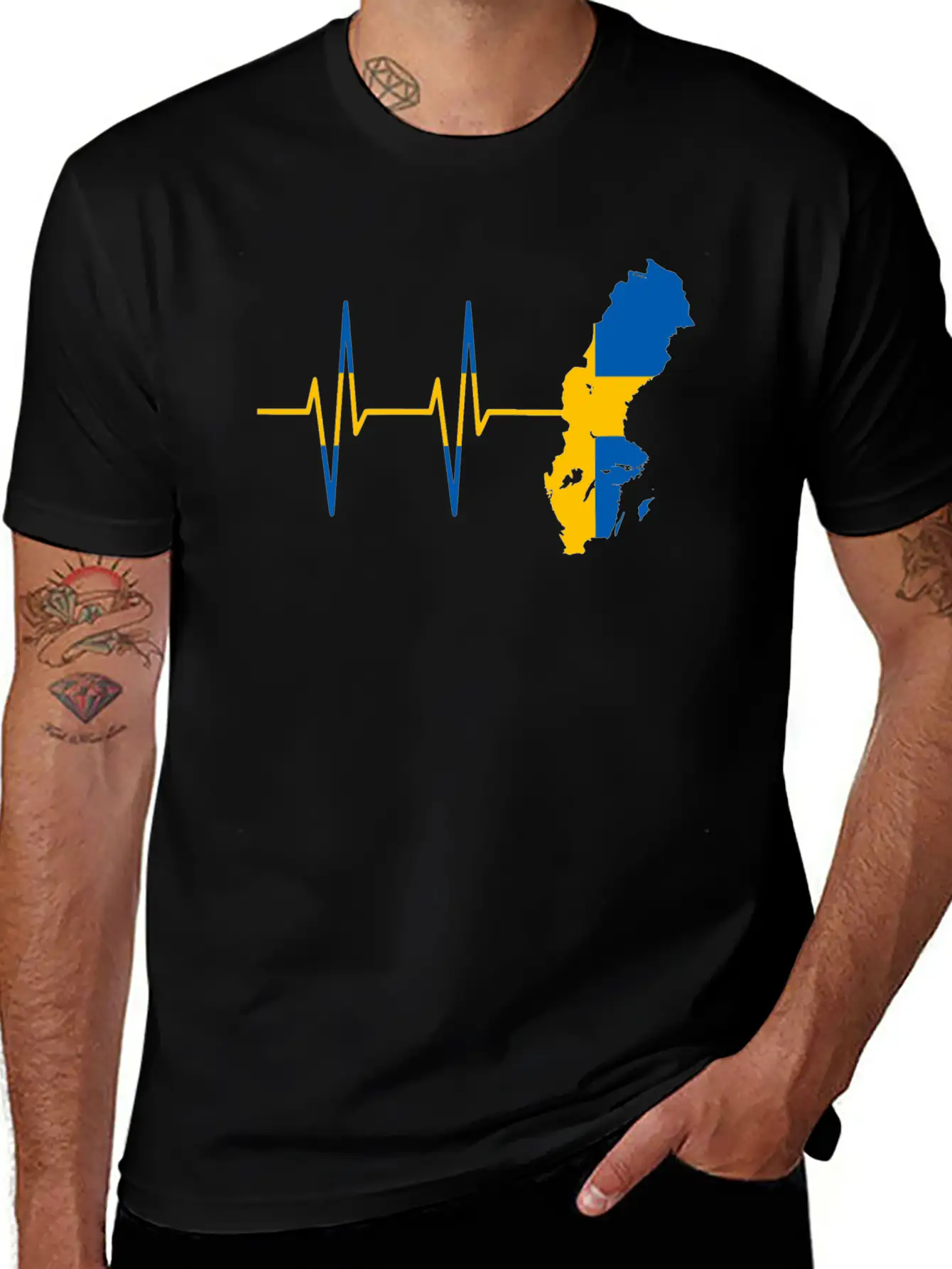 Heartbeat Sweden- Pulse, Swedish, Gift Timeless Short Sleeve Tee – Comfy And Minimalist Design