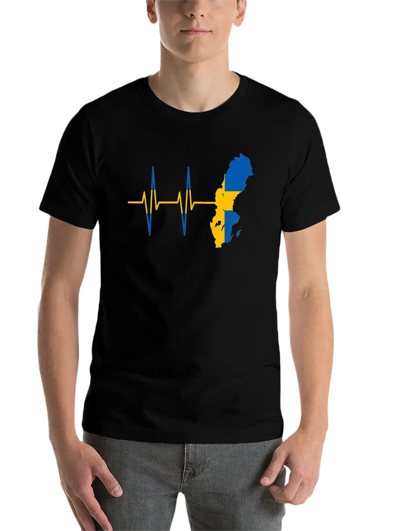 Heartbeat Sweden- Pulse, Swedish, Gift Timeless Short Sleeve Tee – Comfy And Minimalist Design