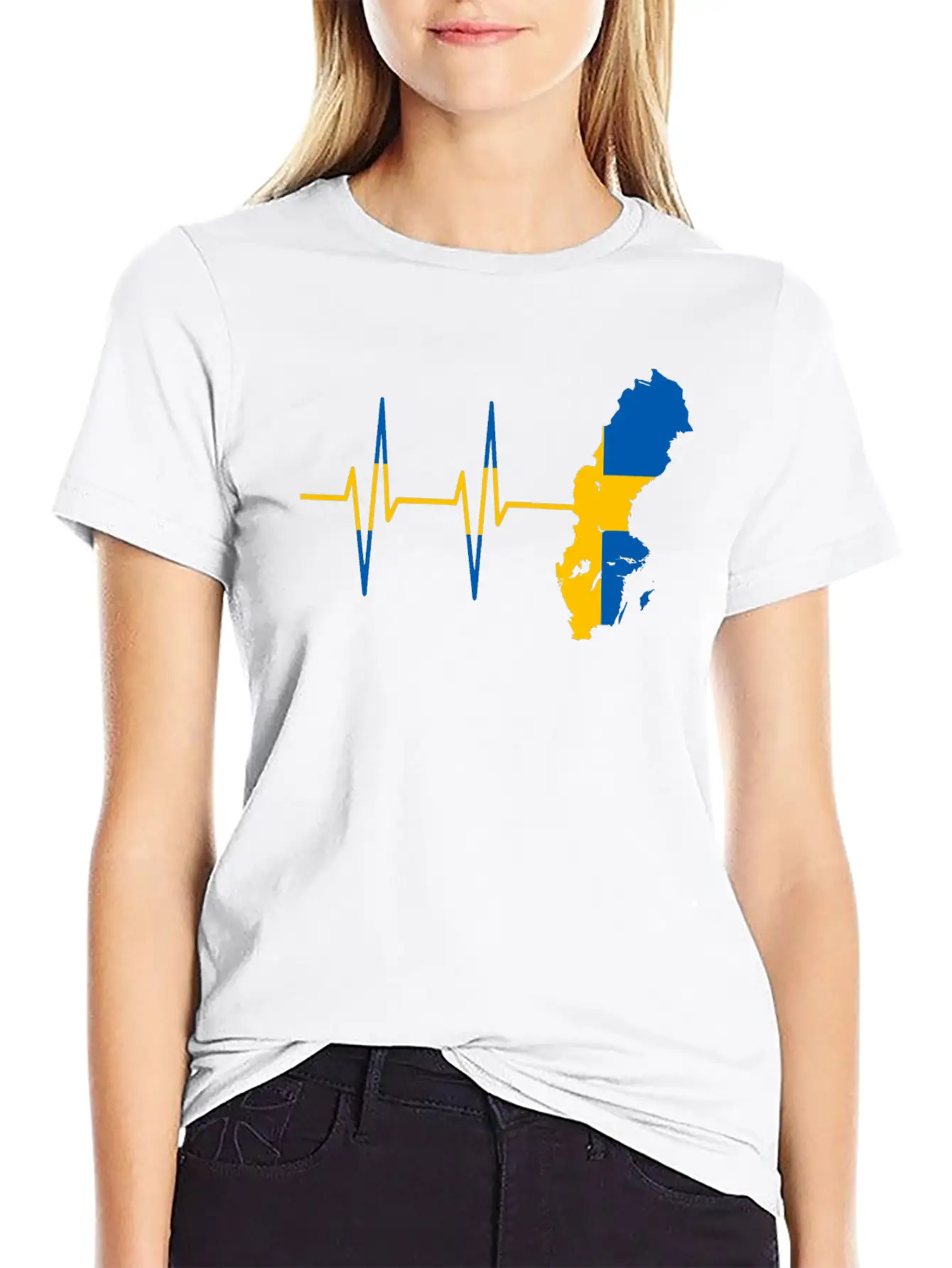 Heartbeat Sweden- Pulse, Swedish, Gift Timeless Short Sleeve Tee – Comfy And Minimalist Design