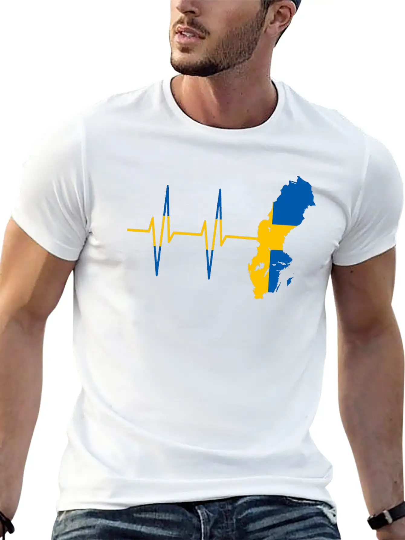 Heartbeat Sweden- Pulse, Swedish, Gift Timeless Short Sleeve Tee – Comfy And Minimalist Design