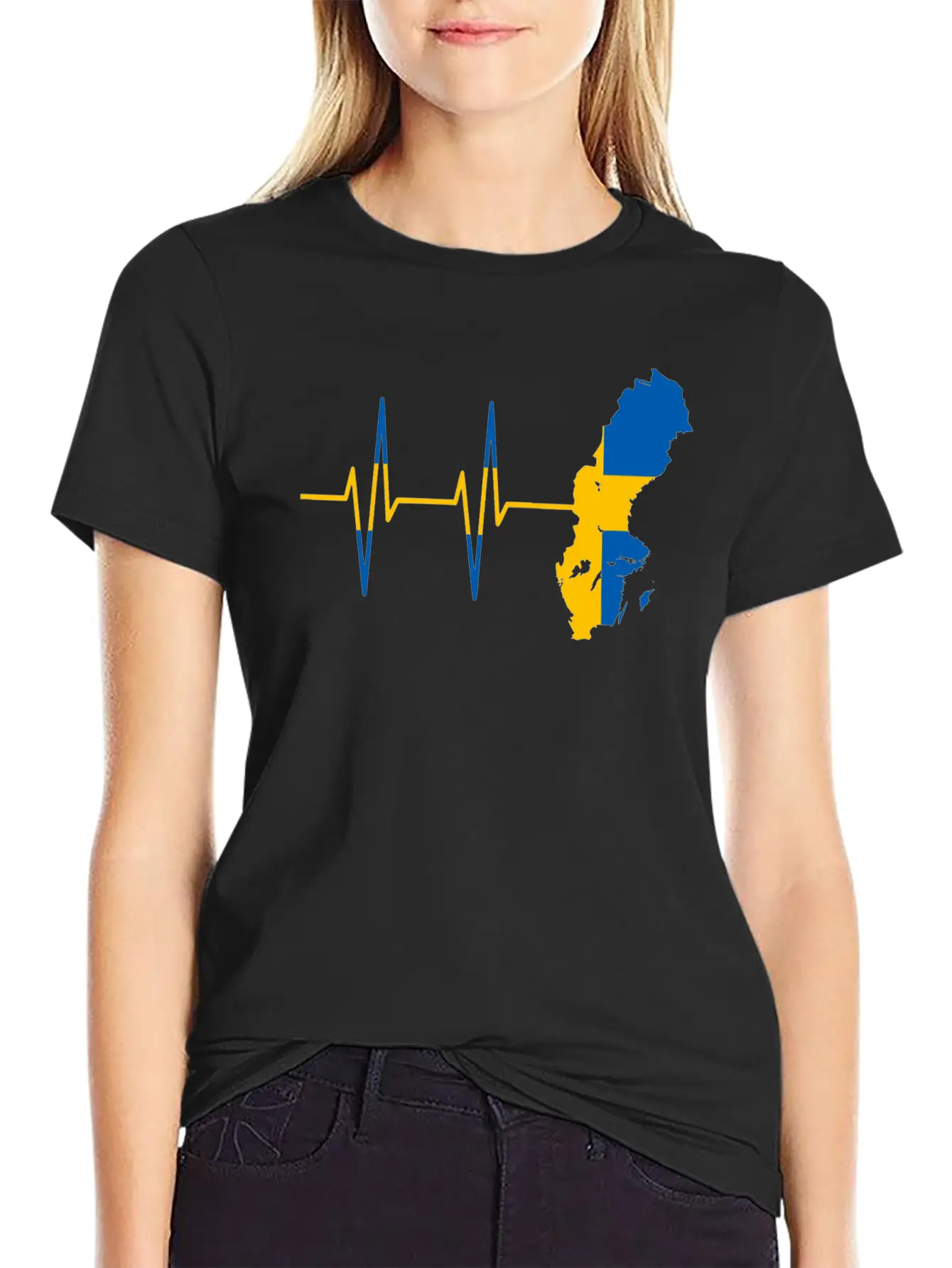 Heartbeat Sweden- Pulse, Swedish, Gift Timeless Short Sleeve Tee – Comfy And Minimalist Design