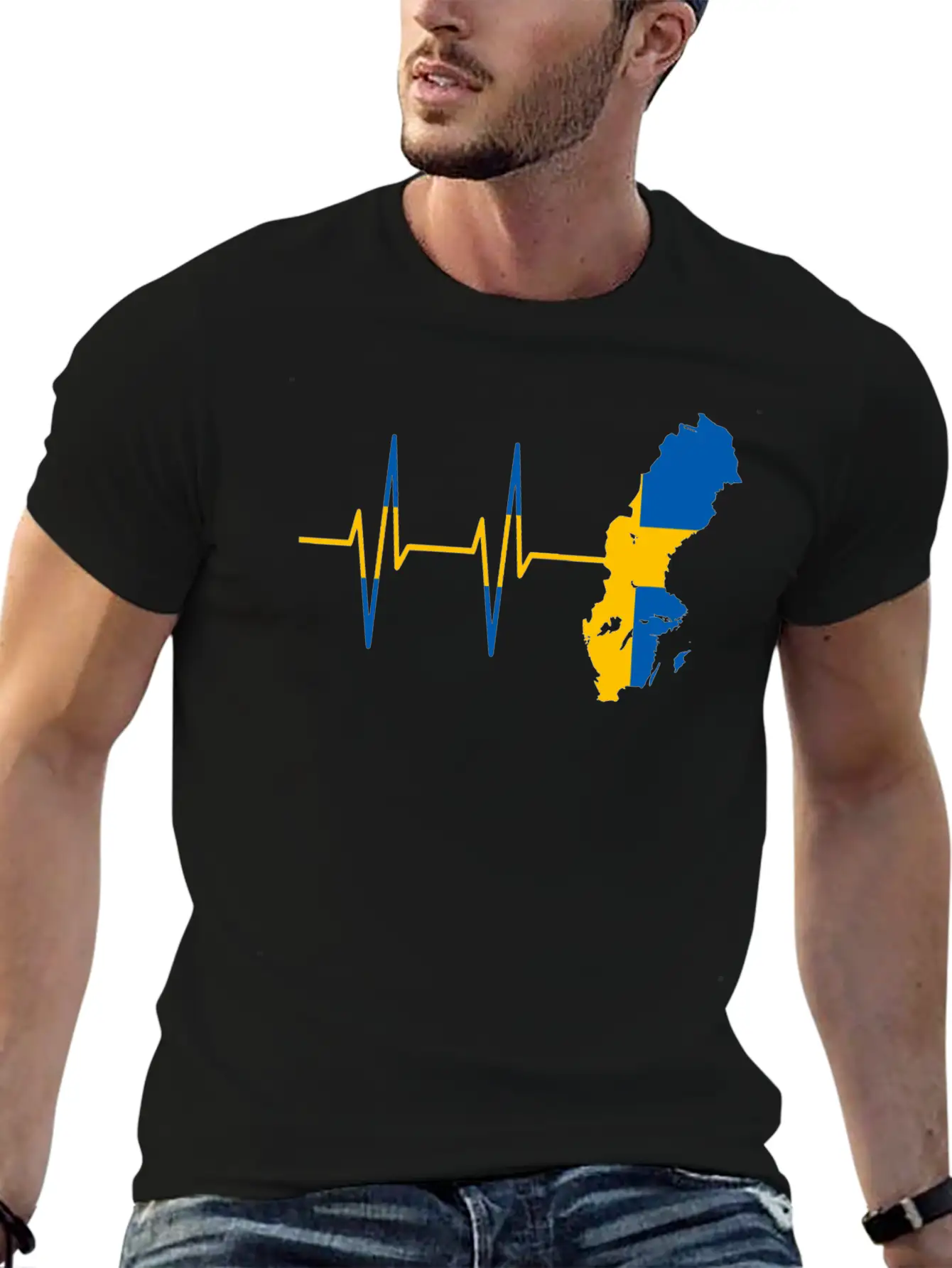 Heartbeat Sweden- Pulse, Swedish, Gift Timeless Short Sleeve Tee – Comfy And Minimalist Design