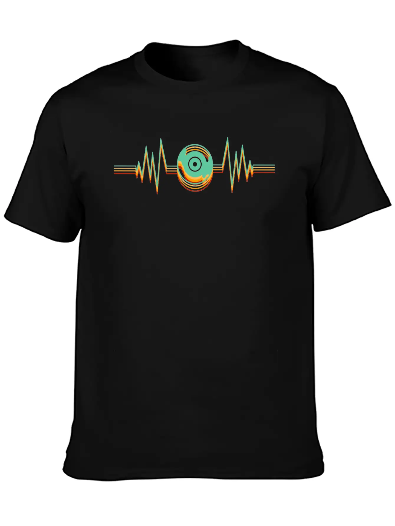 Heartbeat Vinyl Disk Music Songs Remix Tape Essential Unisex Summer Tee – Soft Cotton Casual Fit