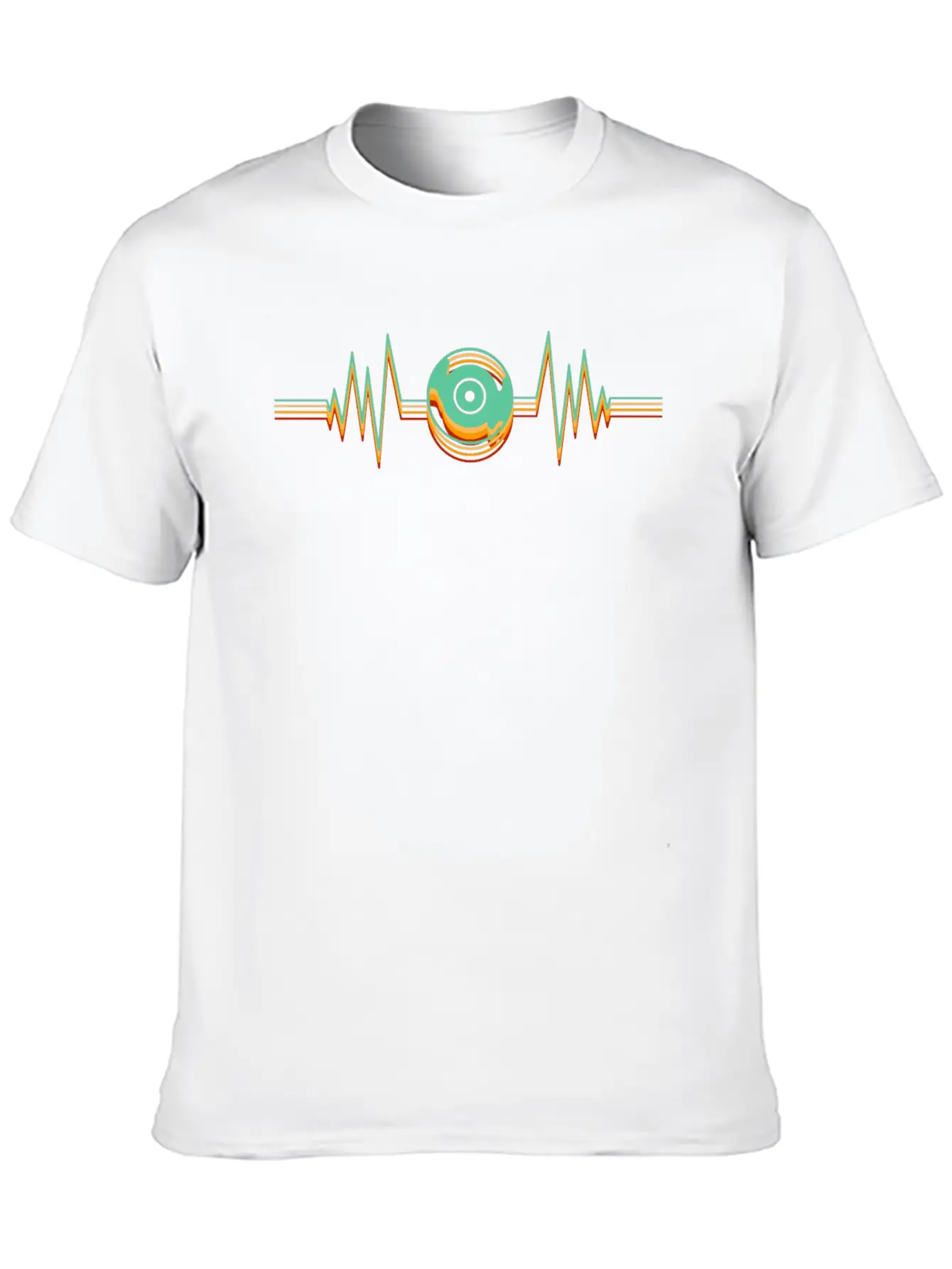 Heartbeat Vinyl Disk Music Songs Remix Tape Essential Unisex Summer Tee – Soft Cotton Casual Fit