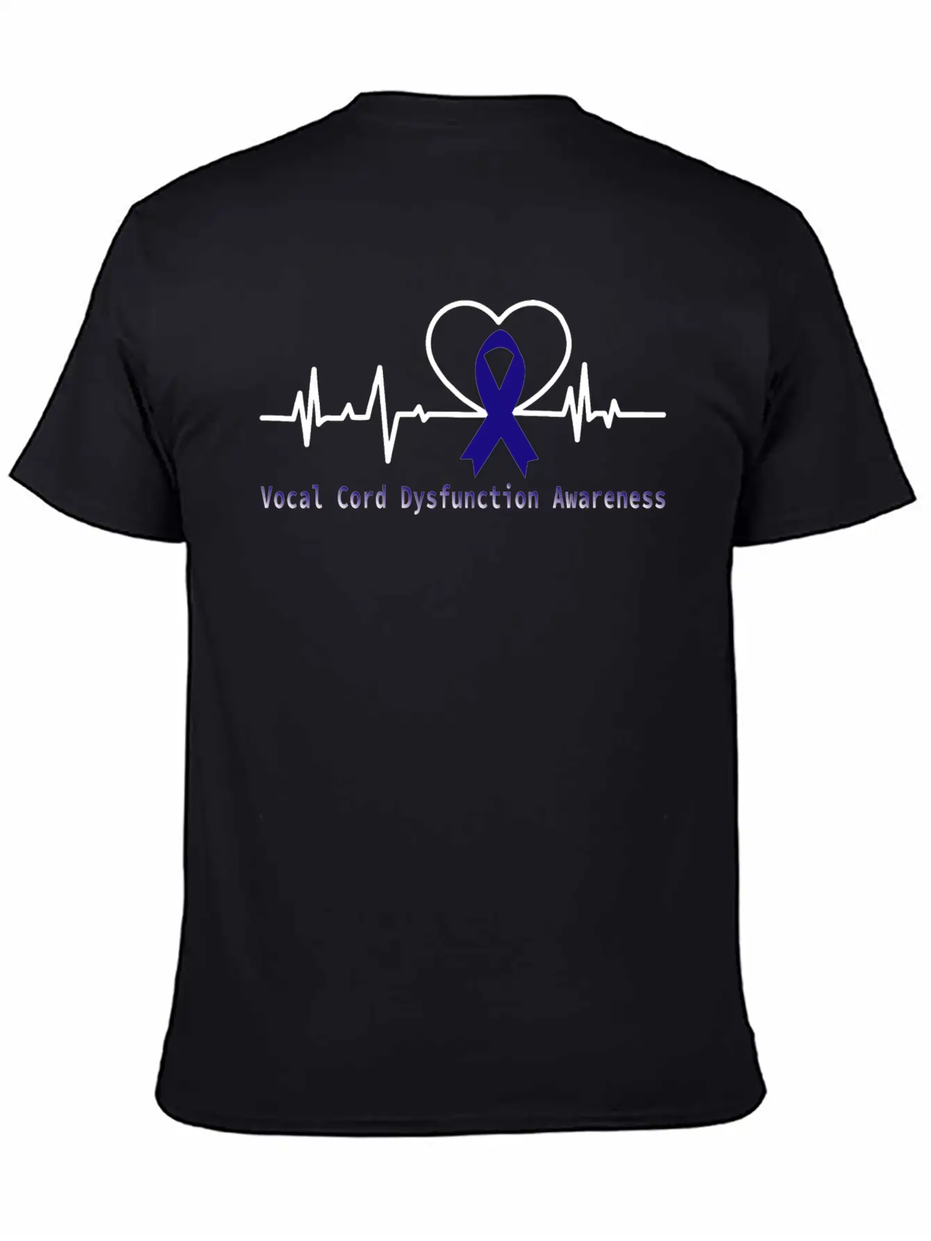 Heartbeat Vocal Cord Dysfunction Awareness With Bl Unisex Short Sleeve Soft Cotton T-Shirt – Casual Everyday Wear