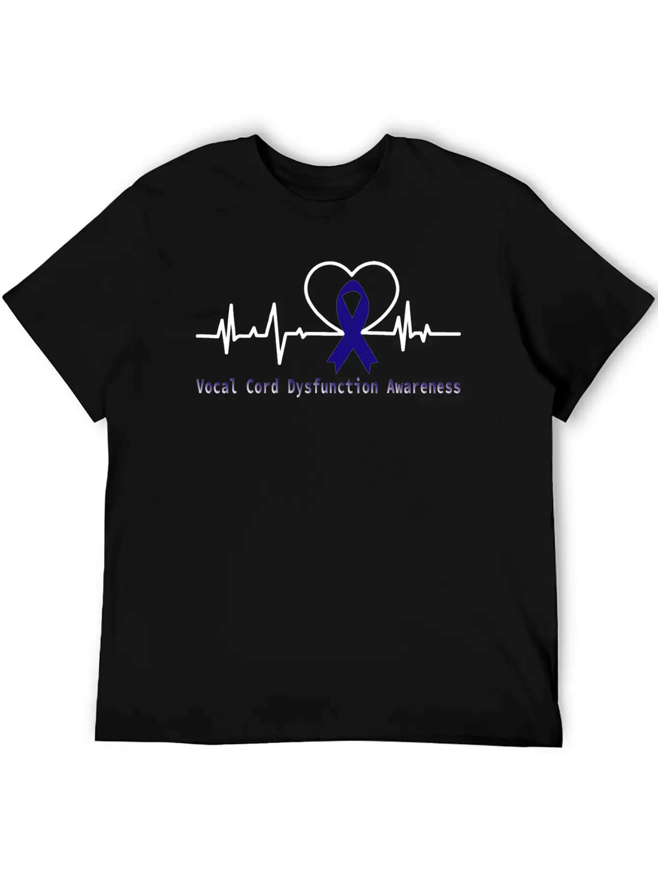 Heartbeat Vocal Cord Dysfunction Awareness With Bl Unisex Short Sleeve Soft Cotton T-Shirt – Casual Everyday Wear