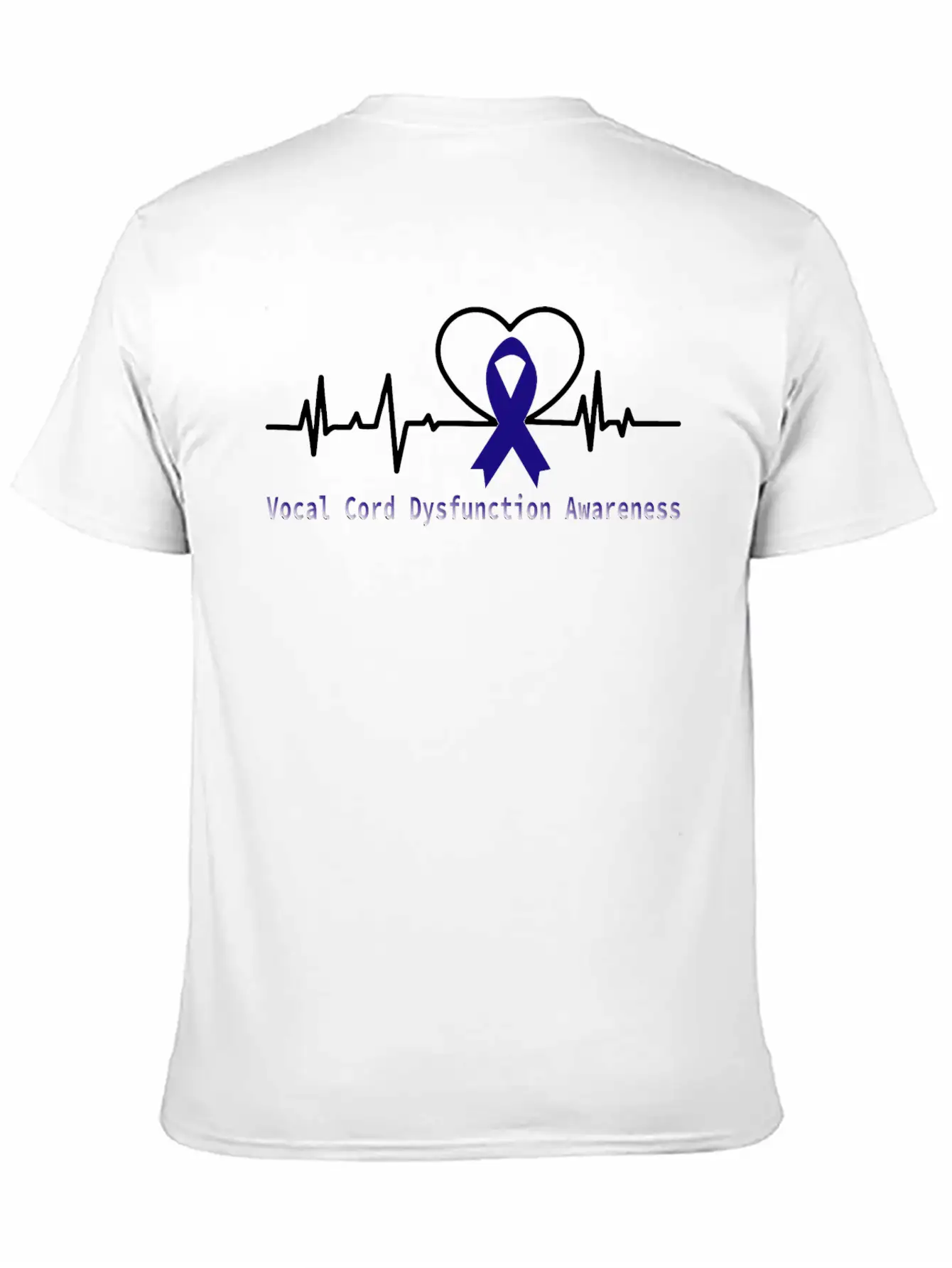 Heartbeat Vocal Cord Dysfunction Awareness With Bl Unisex Short Sleeve Soft Cotton T-Shirt – Casual Everyday Wear