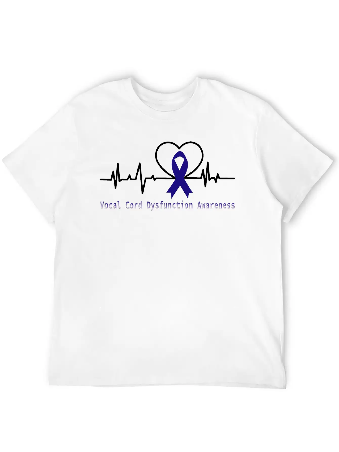 Heartbeat Vocal Cord Dysfunction Awareness With Bl Unisex Short Sleeve Soft Cotton T-Shirt – Casual Everyday Wear