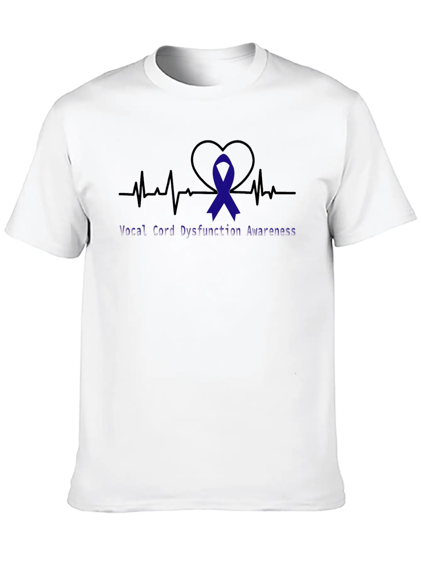 Heartbeat Vocal Cord Dysfunction Awareness With Bl Unisex Short Sleeve Soft Cotton T-Shirt – Casual Everyday Wear
