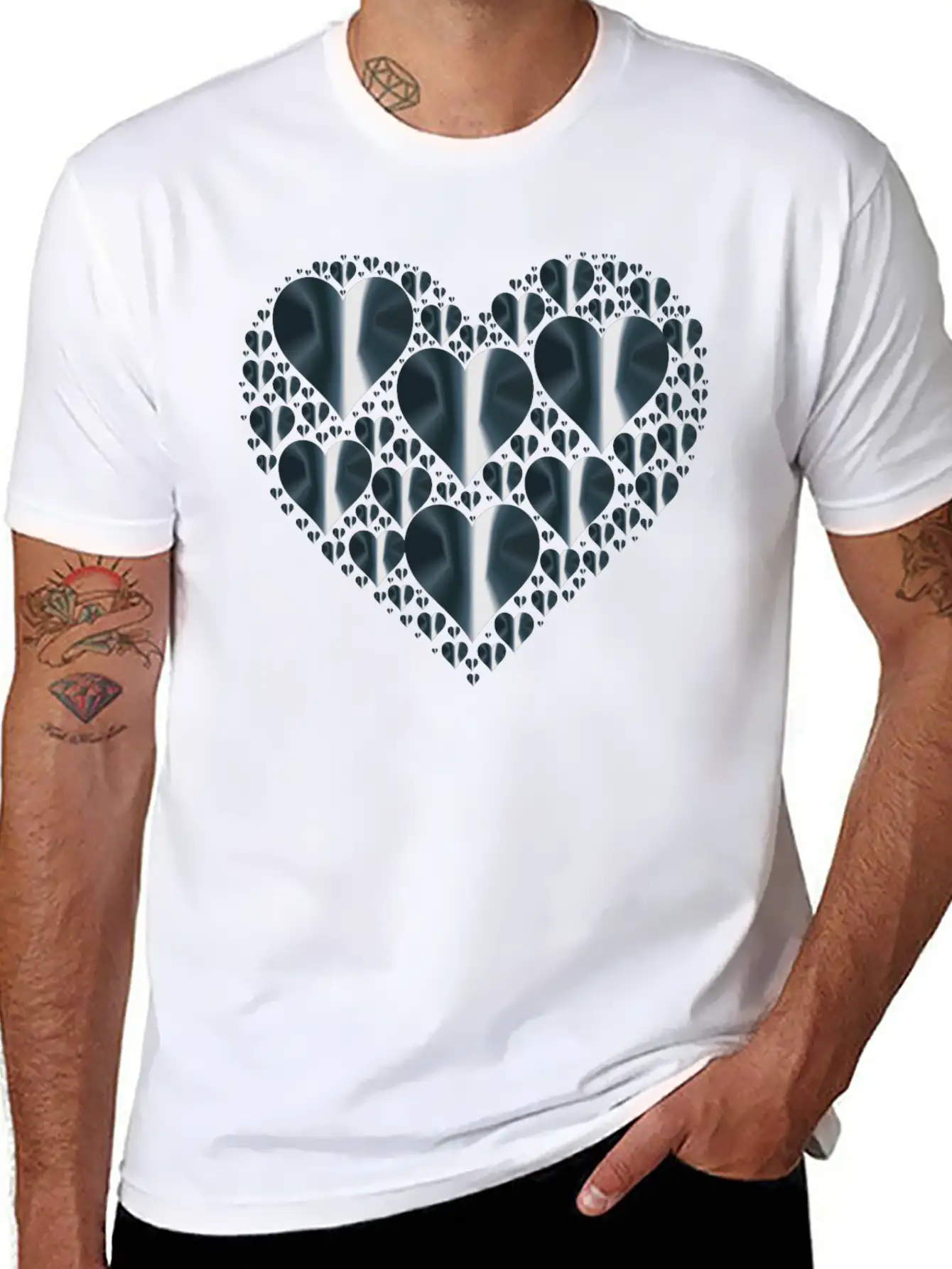 Hearts In Heart Rejuvenated 9 No Background Comfortable Minimalist Graphic Tee – Summer Style Essential