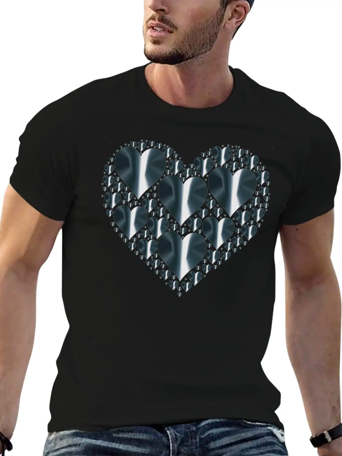 Hearts In Heart Rejuvenated 9 No Background Comfortable Minimalist Graphic Tee – Summer Style Essential