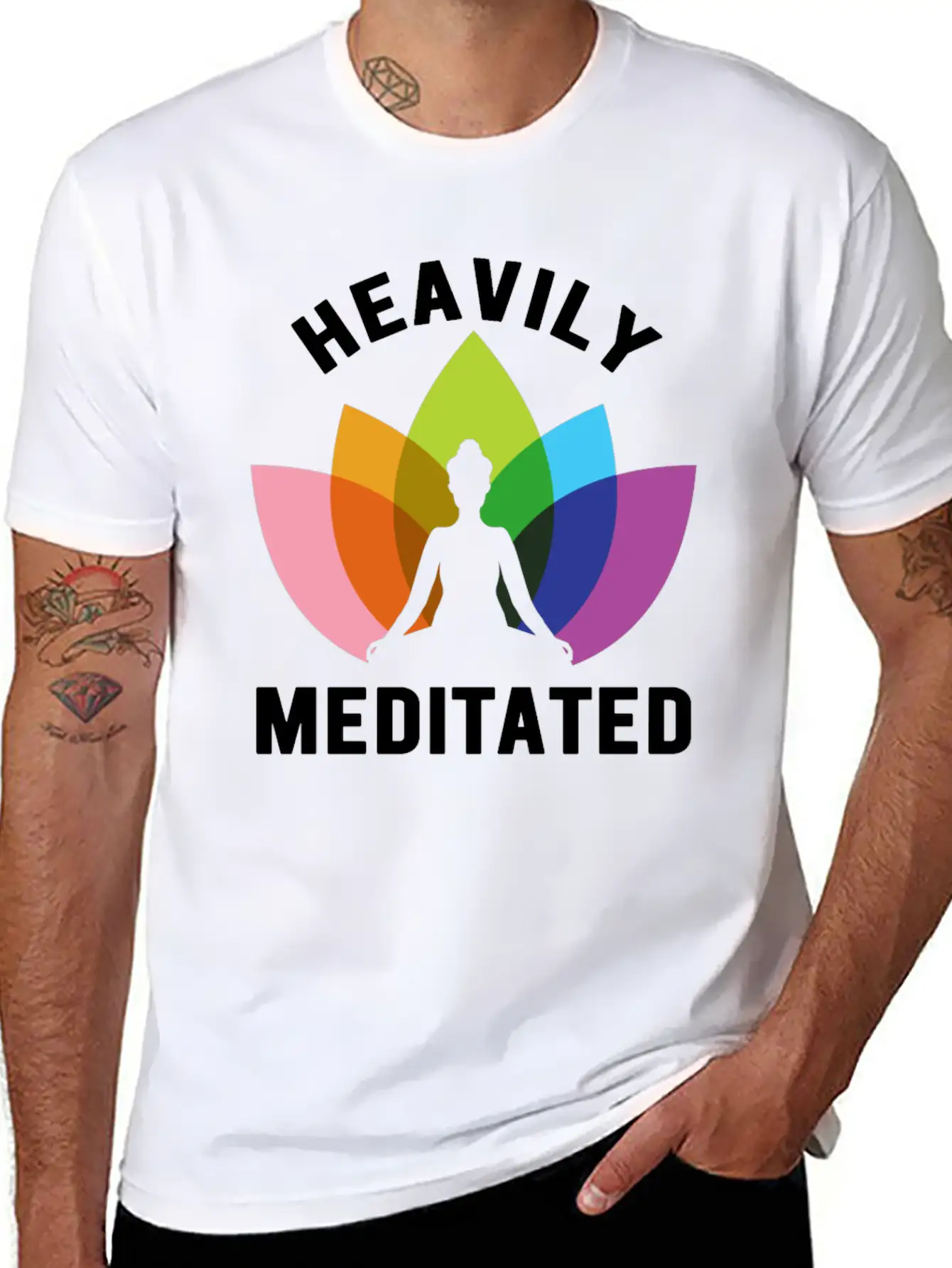 Heavily Meditated Unisex Short Sleeve Soft Cotton T-Shirt – Casual Everyday Wear