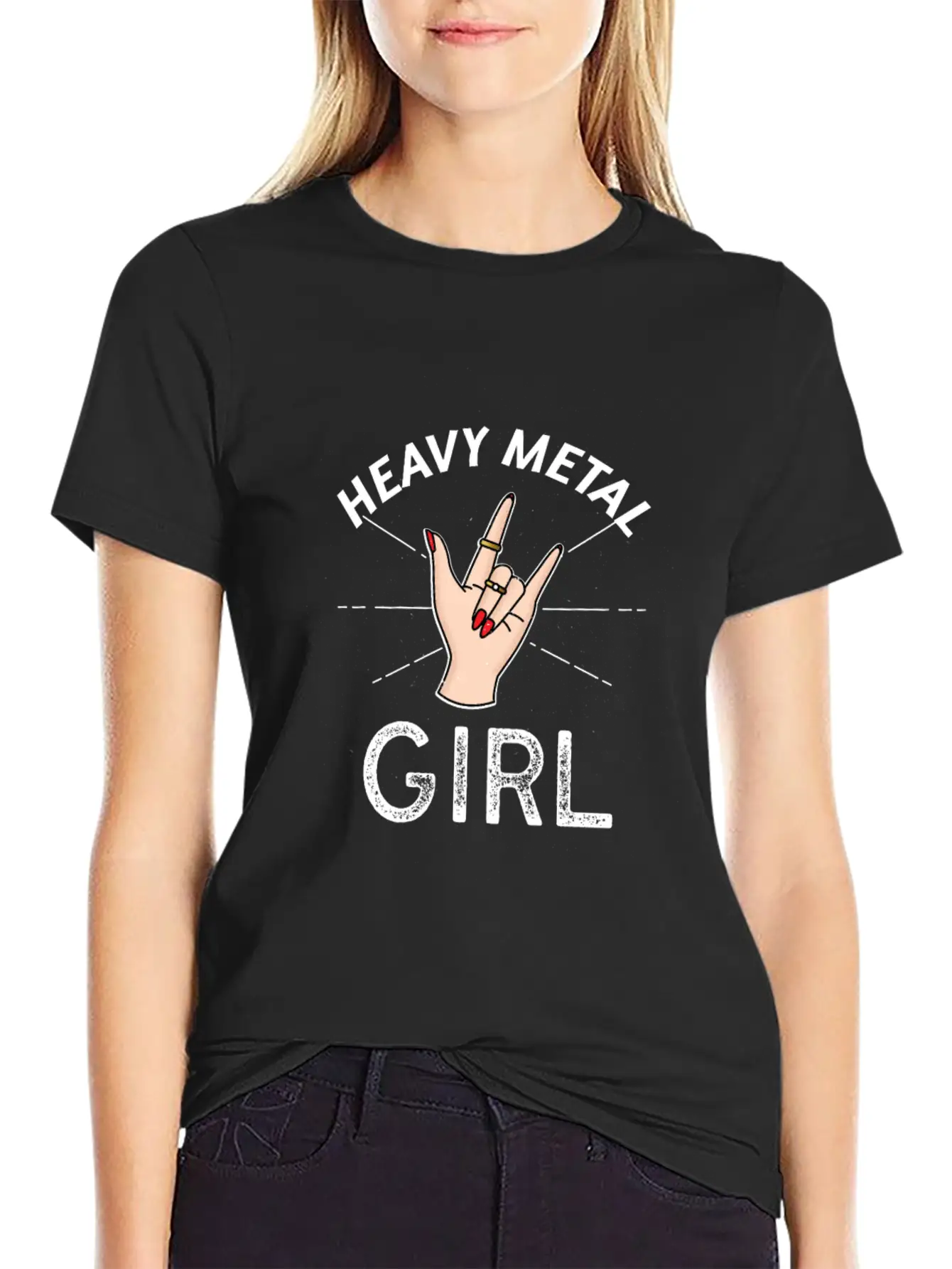 Heavy Metal Girl Comfortable Minimalist Graphic Tee – Summer Style Essential