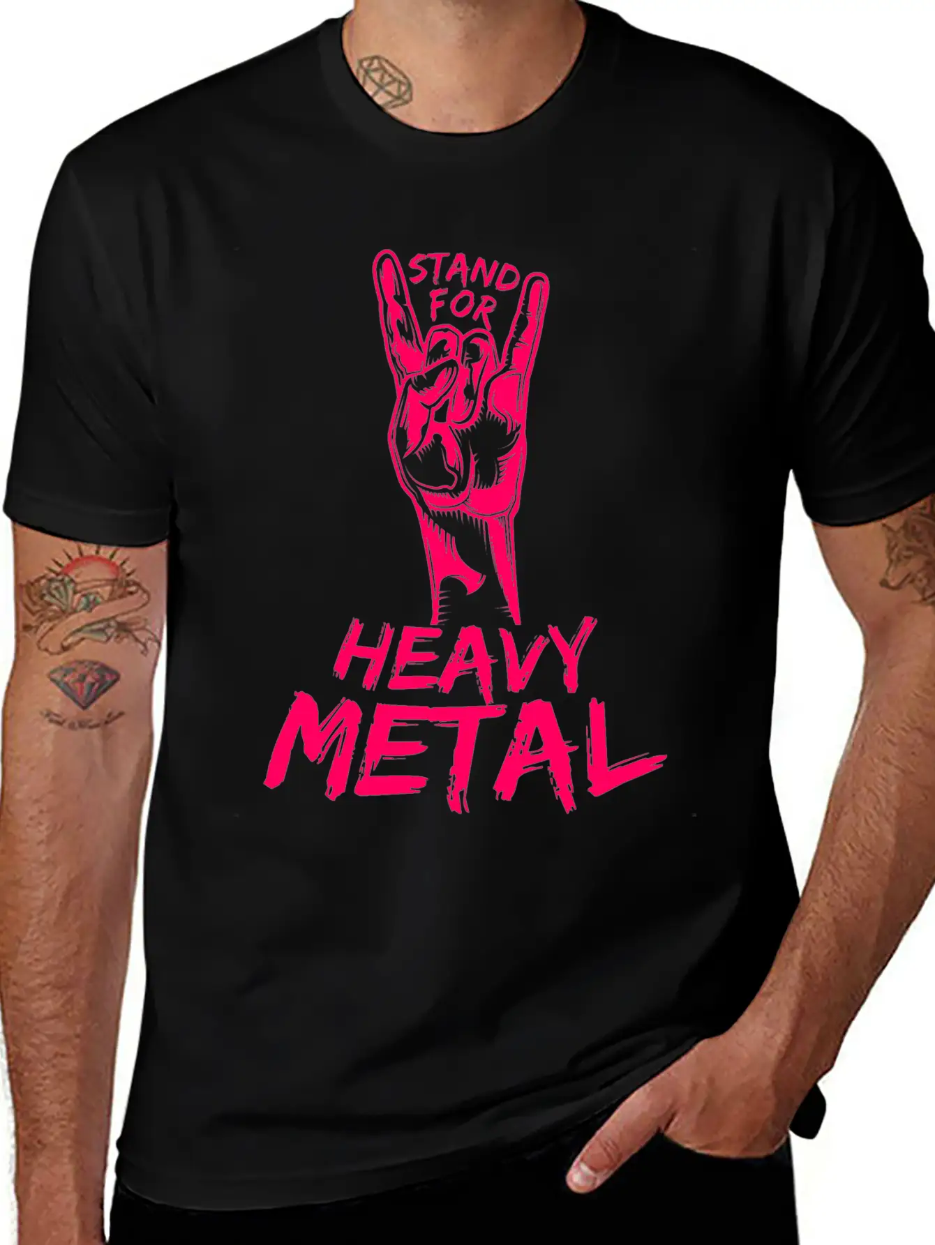 Heavy Metal Music Stand For Metal French Fries Stylish Everyday T-Shirt – Unisex Basic Cotton Tee