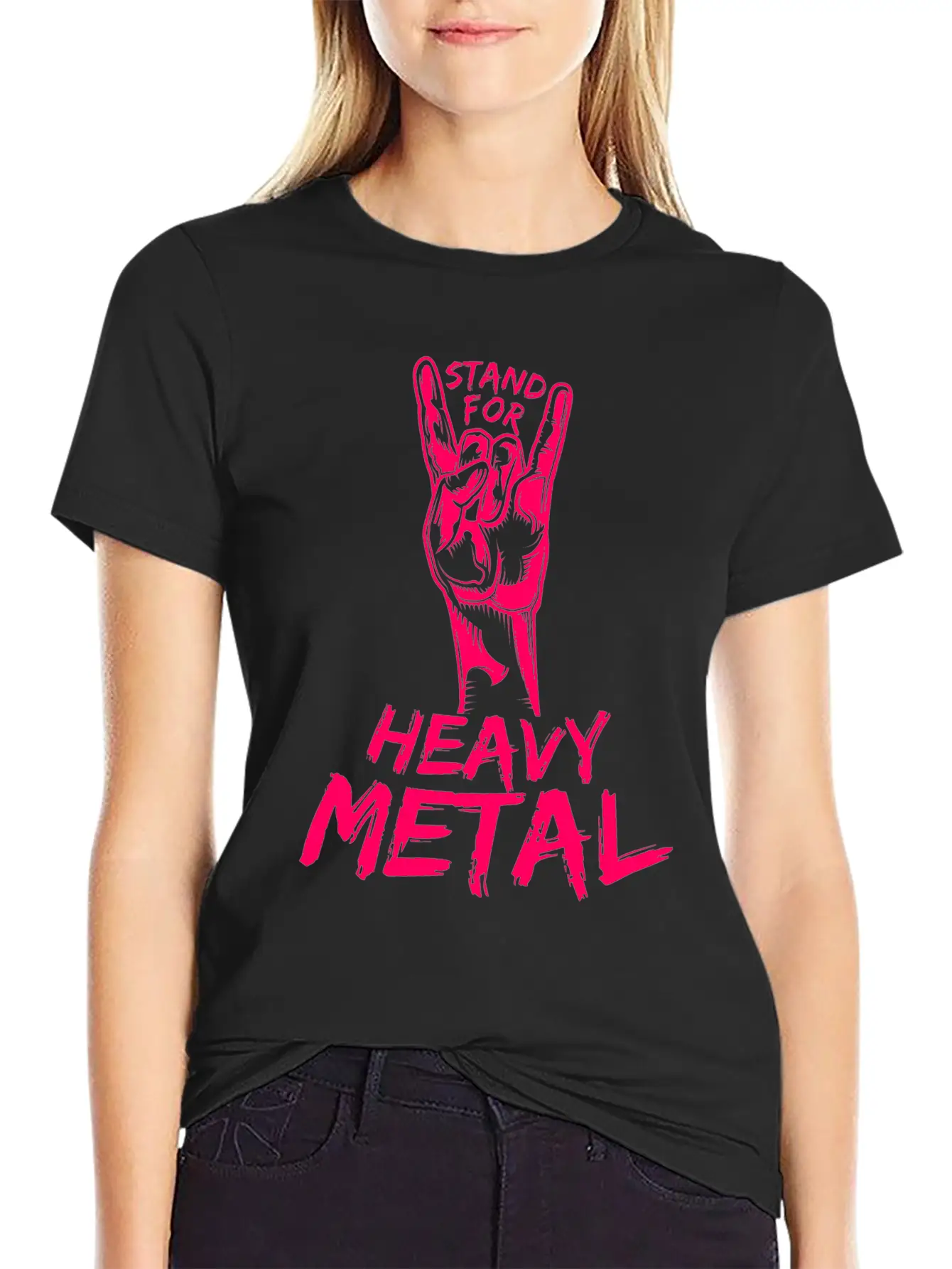 Heavy Metal Music Stand For Metal French Fries Stylish Everyday T-Shirt – Unisex Basic Cotton Tee
