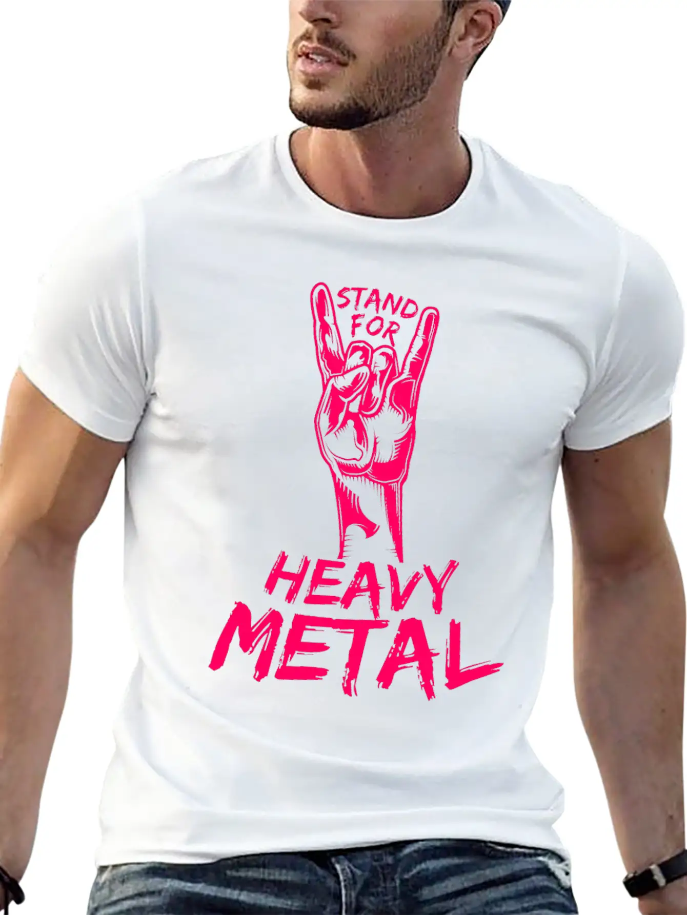 Heavy Metal Music Stand For Metal French Fries Stylish Everyday T-Shirt – Unisex Basic Cotton Tee